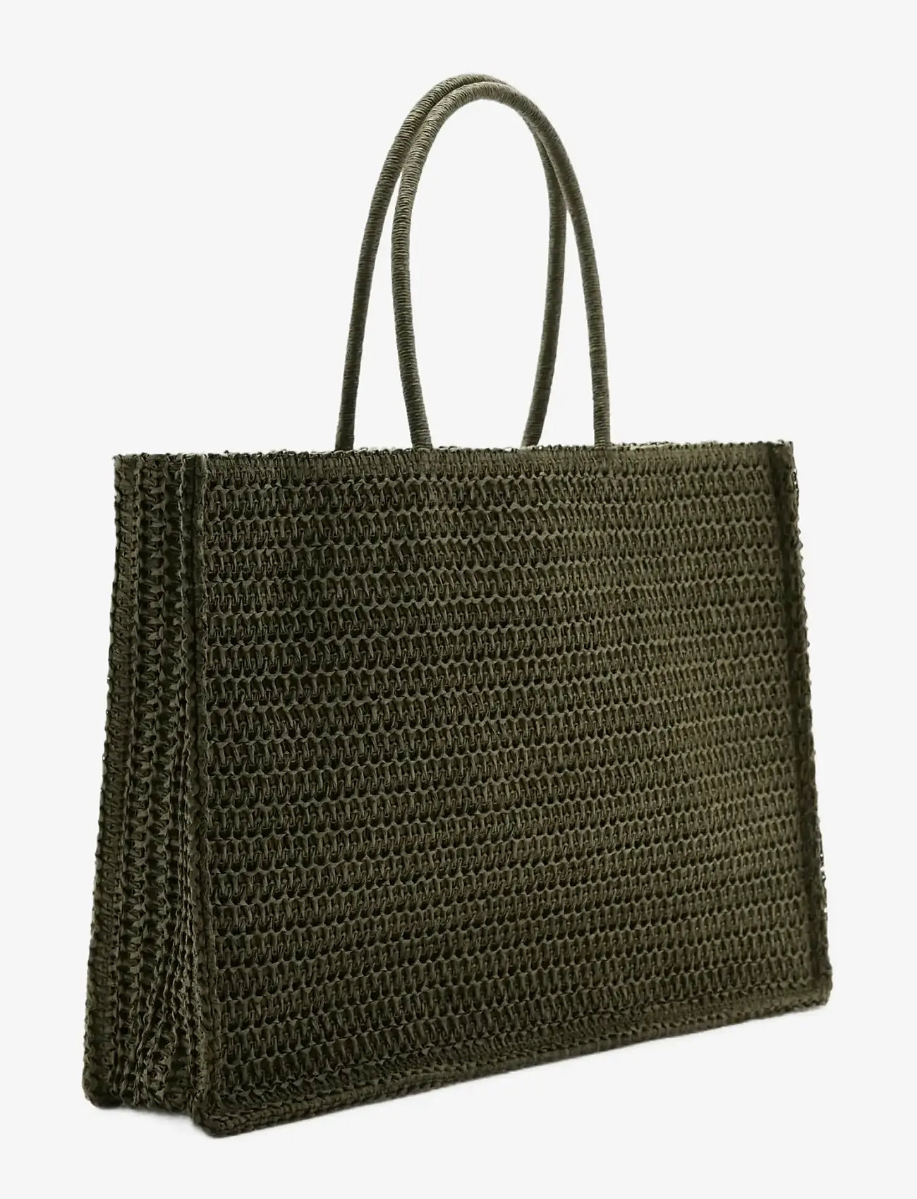 Mango - Natural fibre tote bag - totes - beige - khaki - 1
