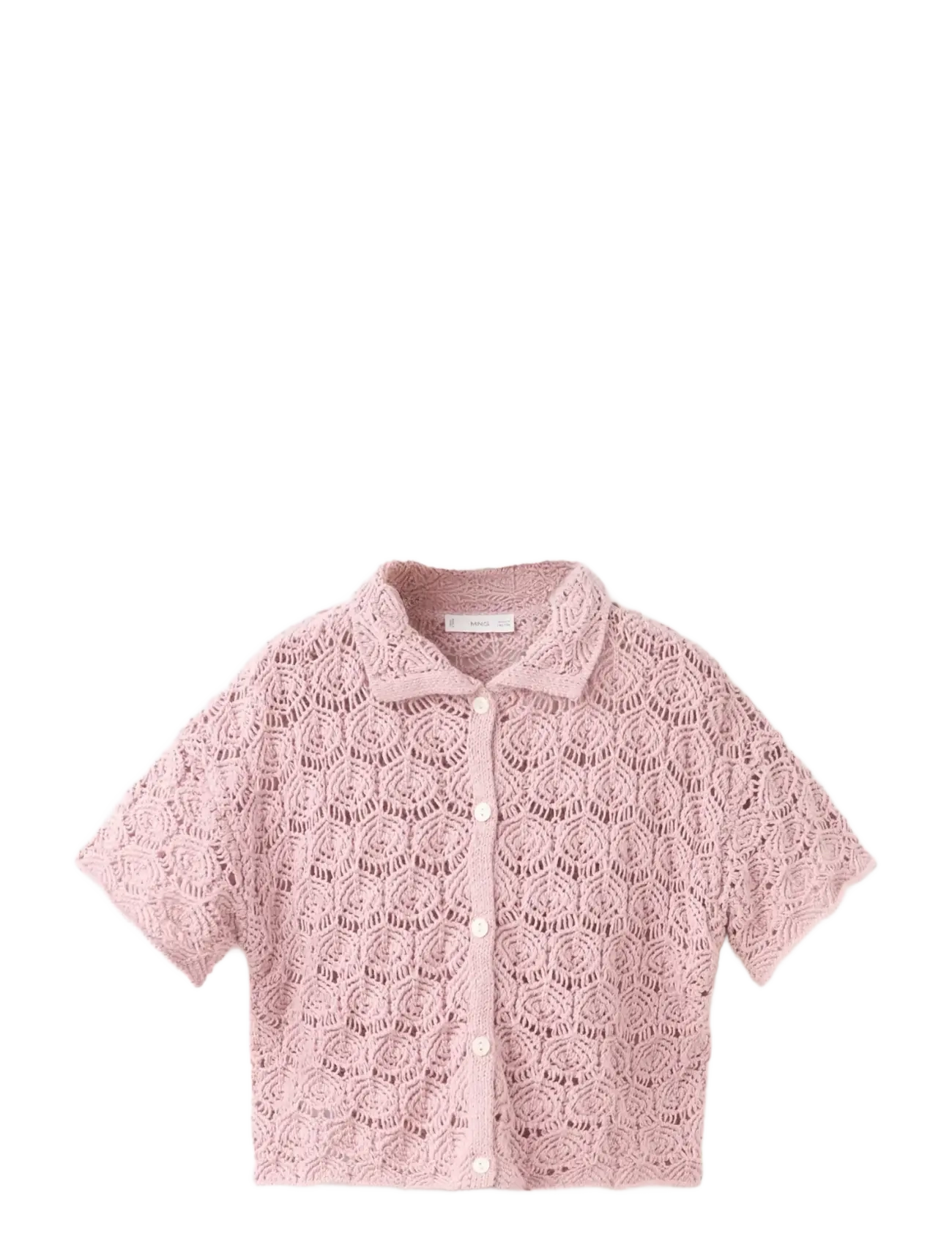Mango Openwork Knit Cardigan, 11-12, Knitwear, Rosa - Cardigans, Kinder