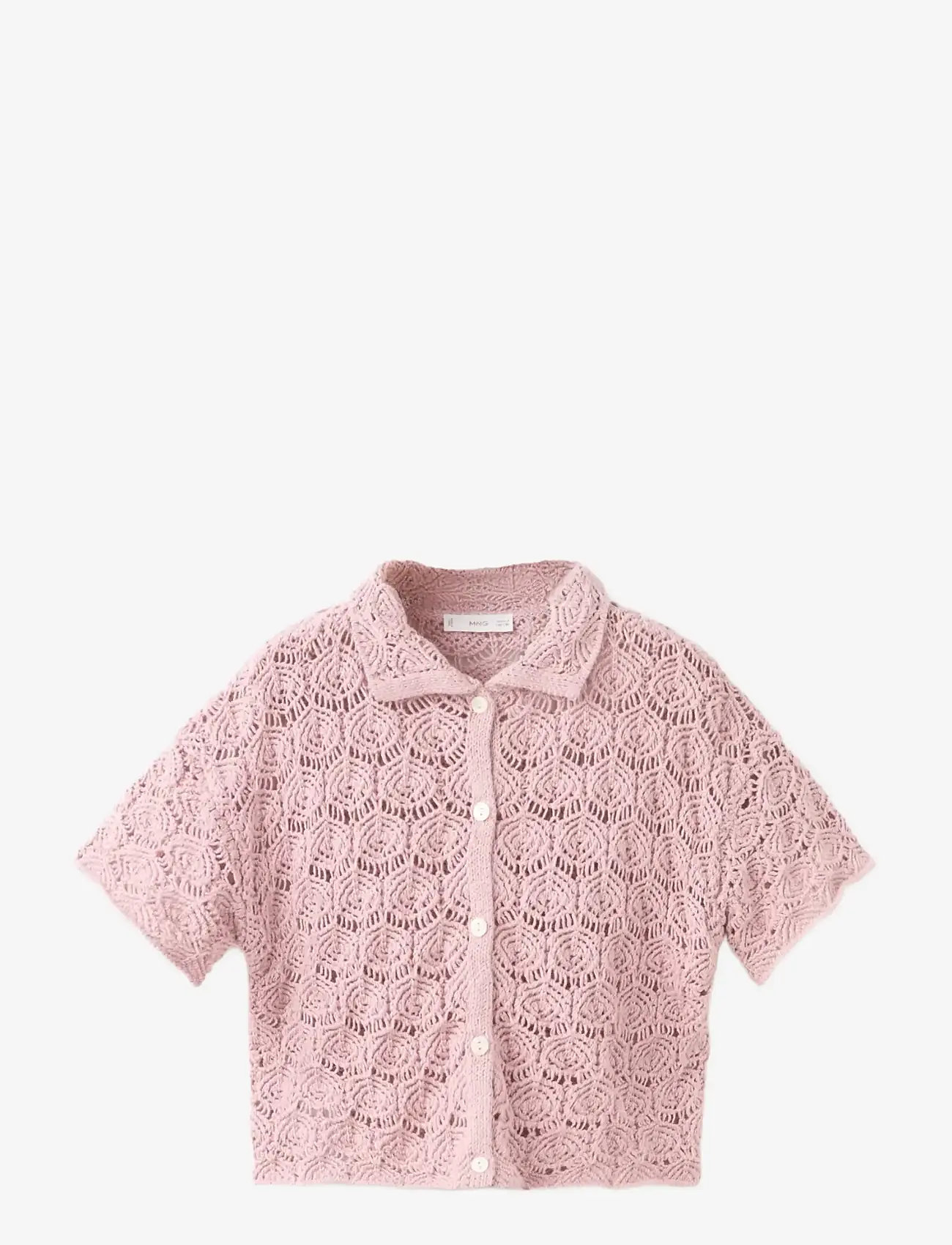 Mango - Openwork knit cardigan - cardigans - pink - 0