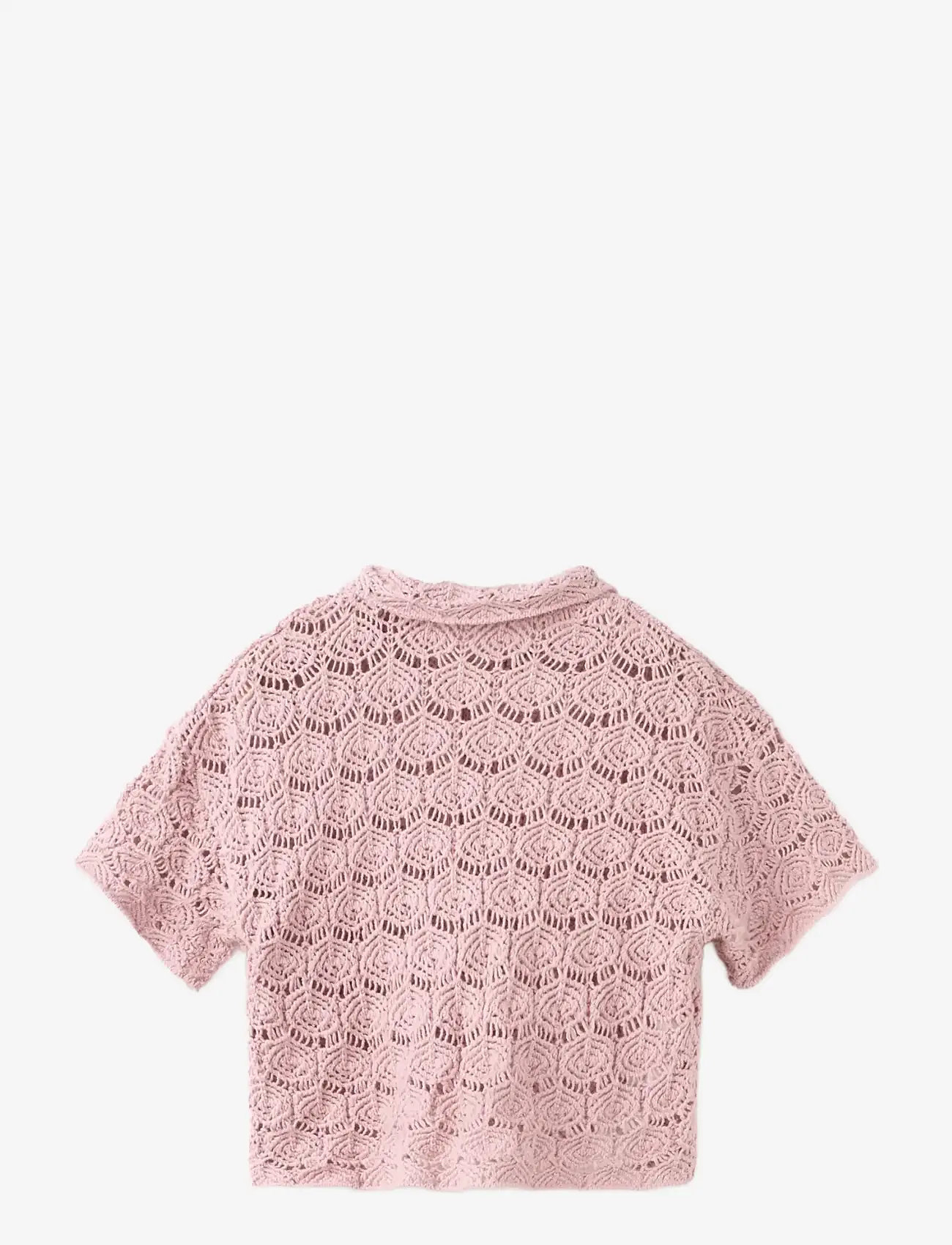Mango - Openwork knit cardigan - cardigans - pink - 1