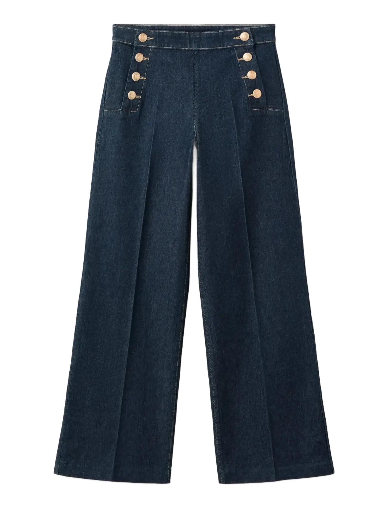 MANGO Wide-Bein Jeans With Side Buttons Gold - 34 - Damen