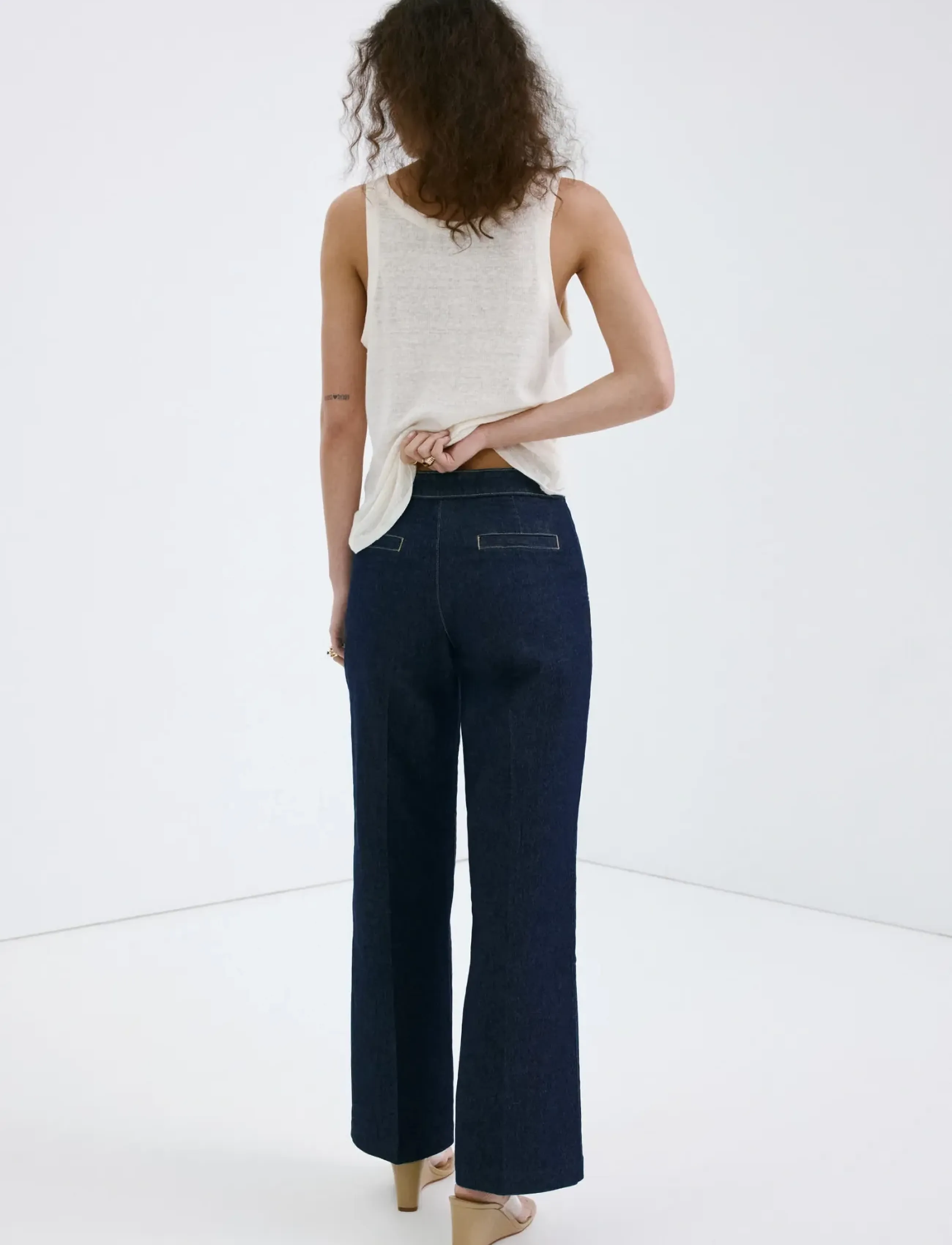 Mango - Wide-leg jeans with side buttons - vida jeans - open blue - 2