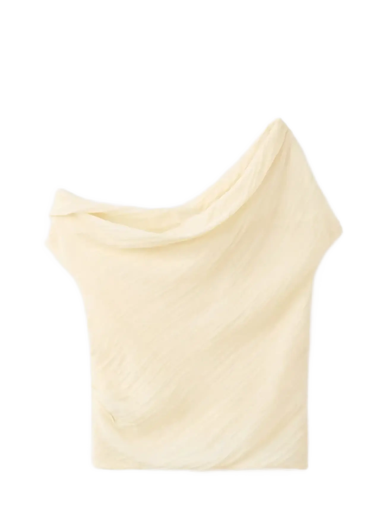 MANGO Draped Asymmetrical Bluse Beige - M - Damen