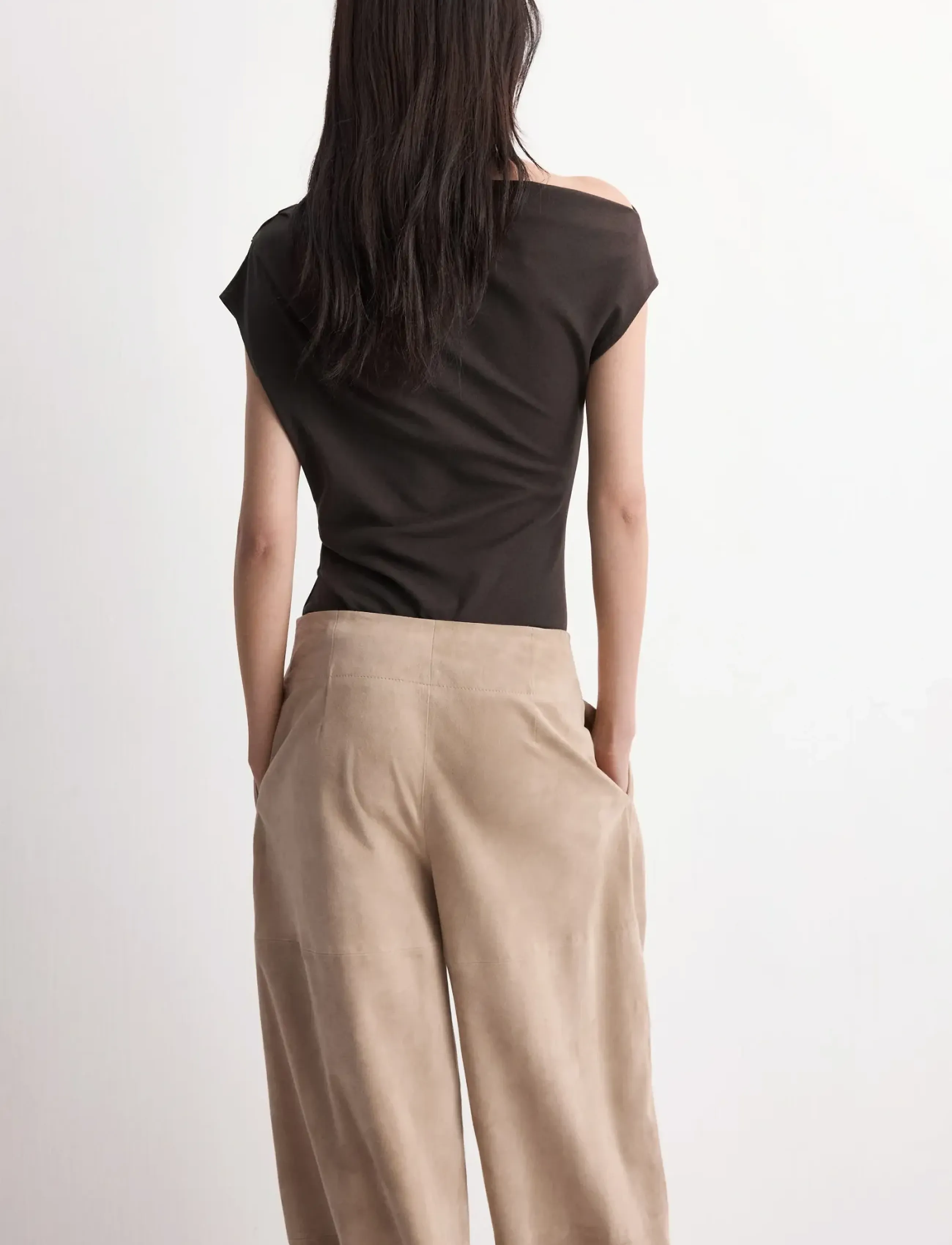 Mango - Asymmetric ruched top - laveste priser - dark brown - 2