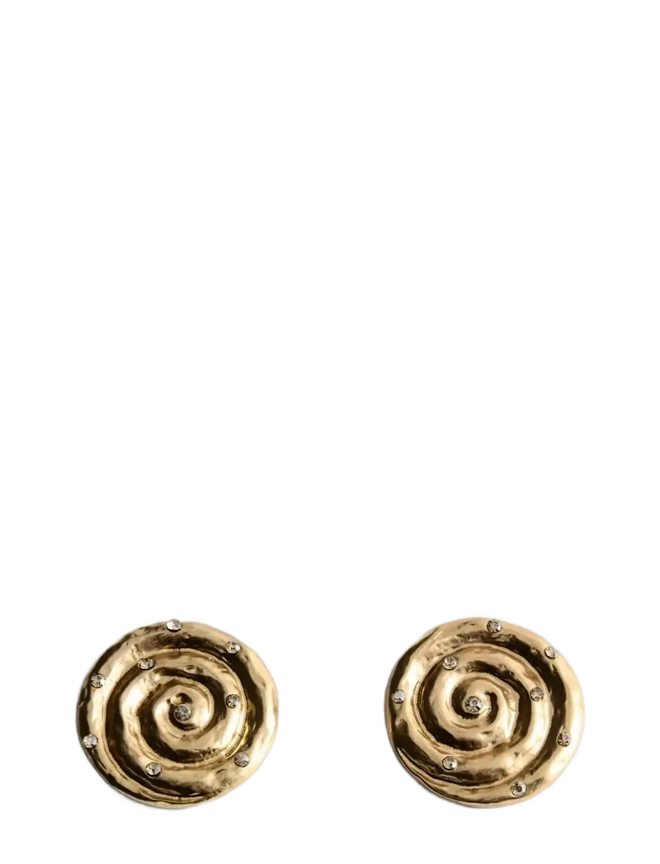 Mango Spiral Crystal Earring, One Size, Earrings, Gold - Statement Frauen