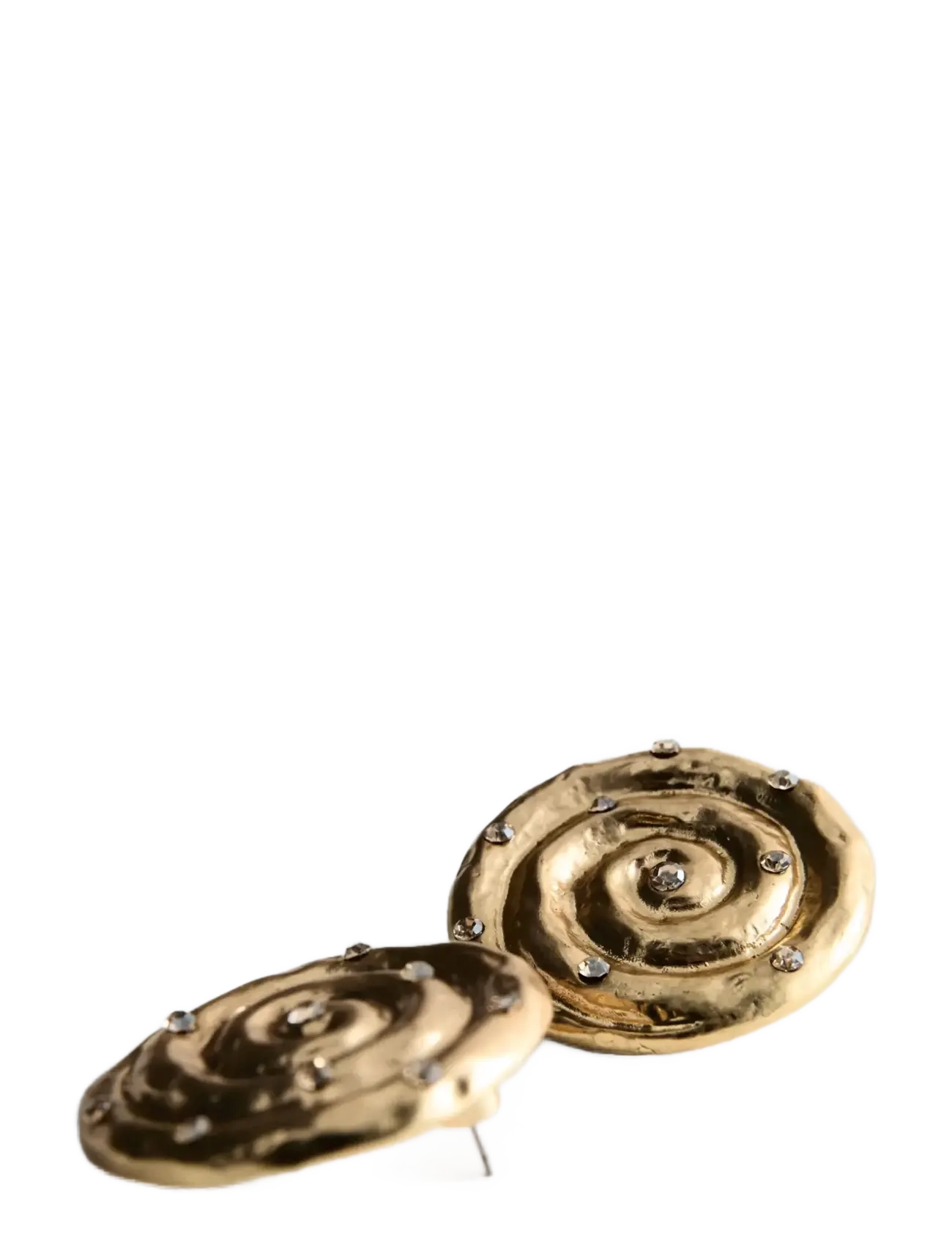 Mango - Spiral crystal earring - statement øreringe - gold - 1