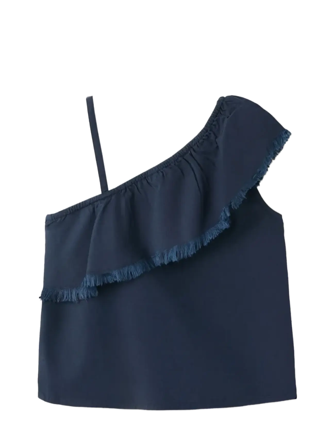 Mango - Ruffle asymmetric blouse - bluser & tunikaer - navy - 2