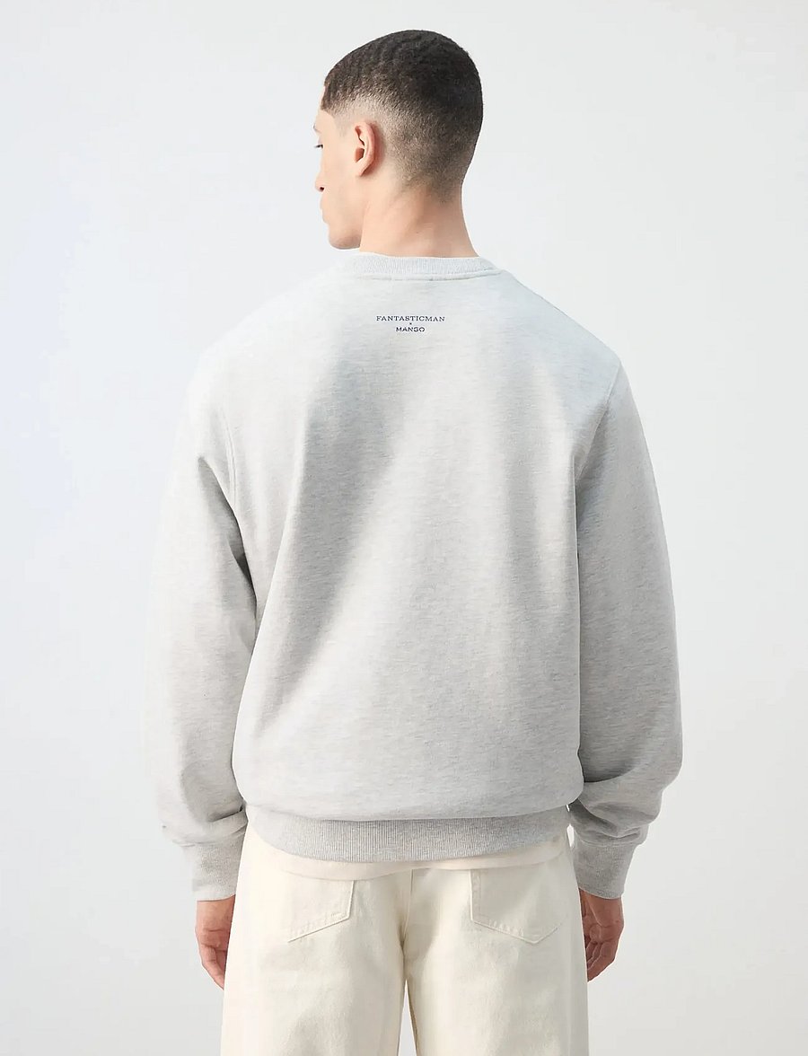 Mango - Printed sweatshirt 100% cotton - kollektioner - medium grey - 2