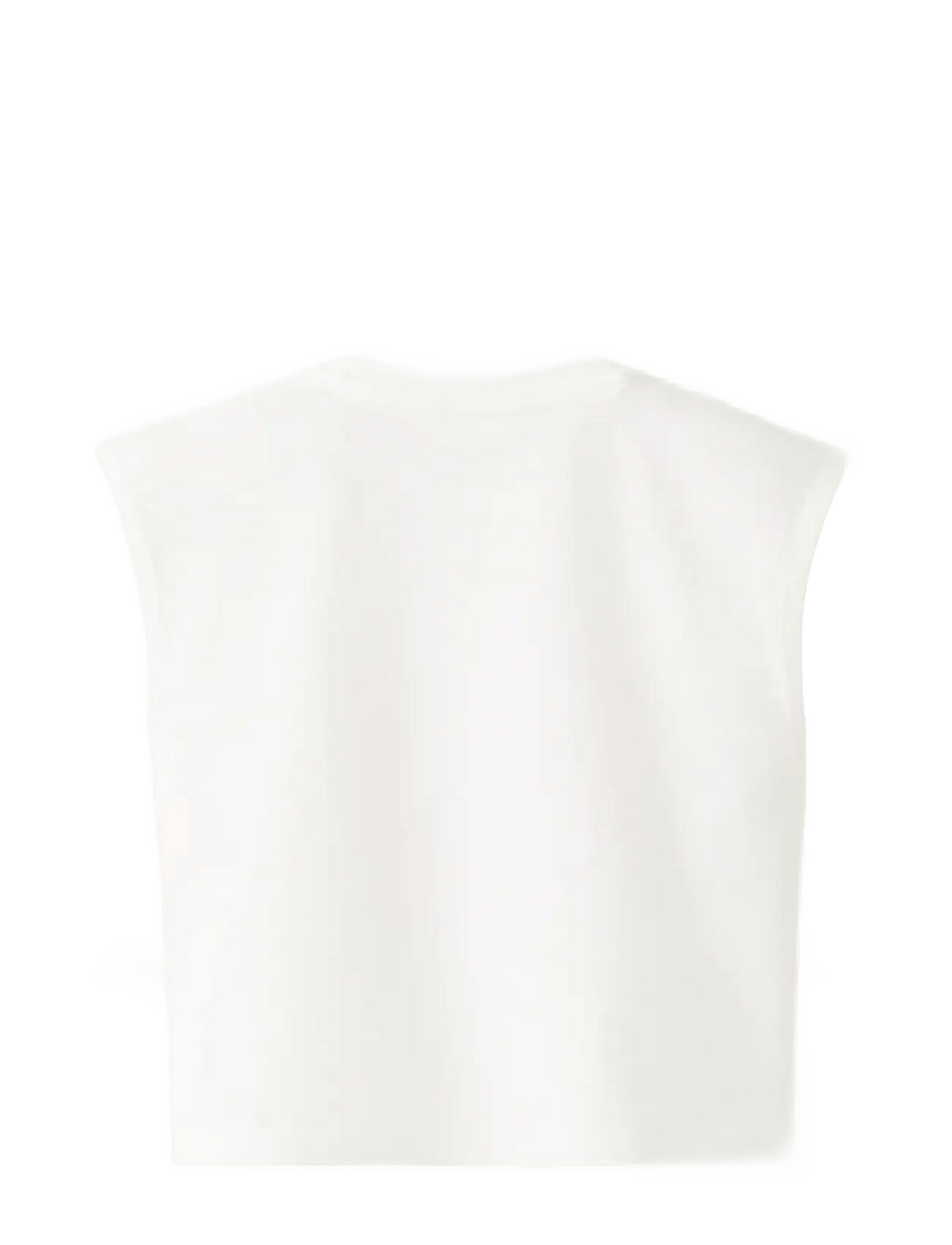 Mango - Printed cotton T-shirt with ties - tanktops - natural white - 2