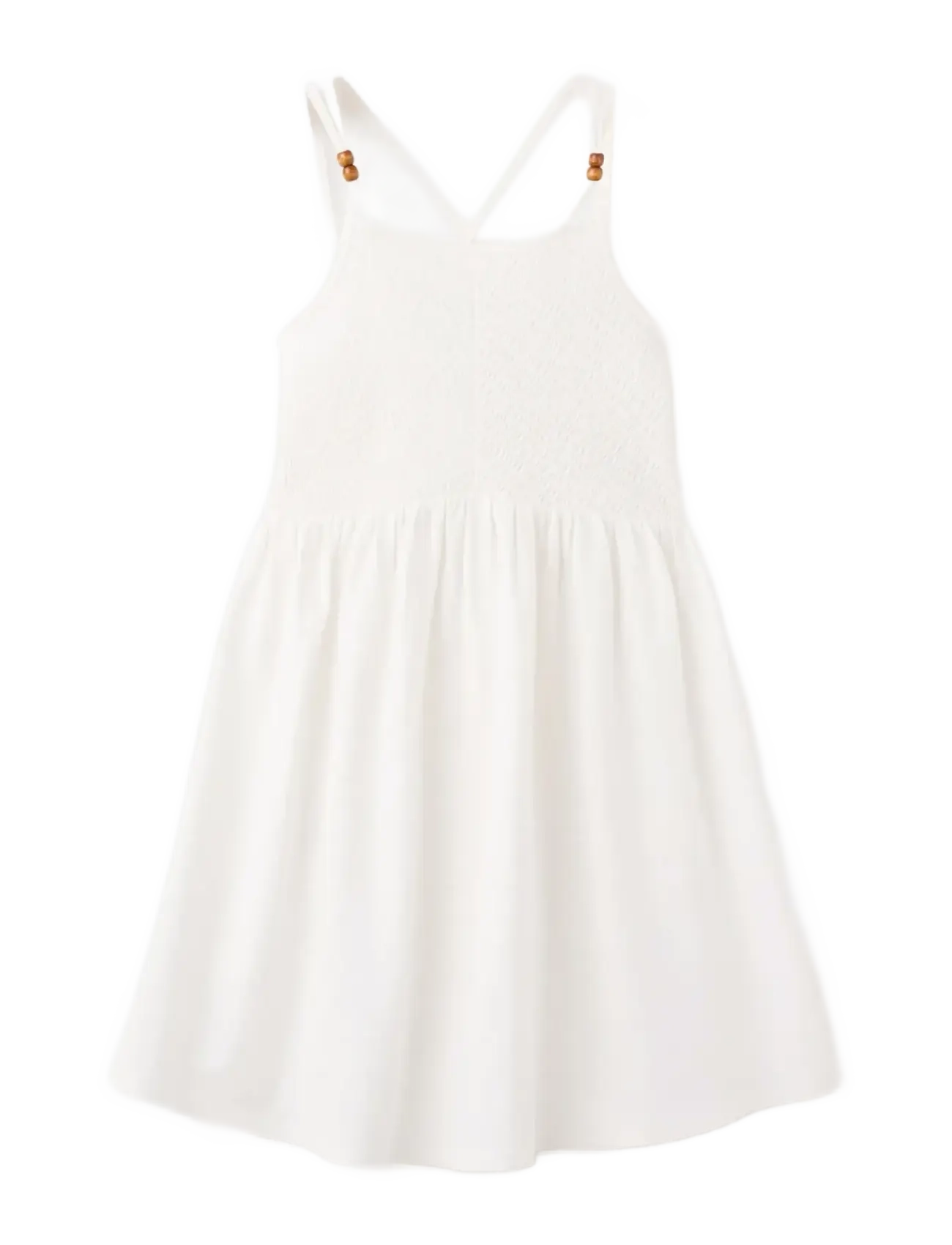 MANGO Gathered Panel Baumwolle Kleid Weiß - 9-10 - Kinder