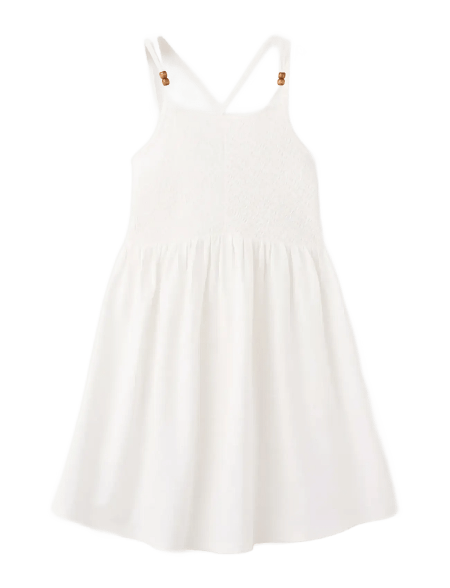 Mango - Gathered panel cotton dress - Ärmlösa vardagsklänningar - natural white - 0
