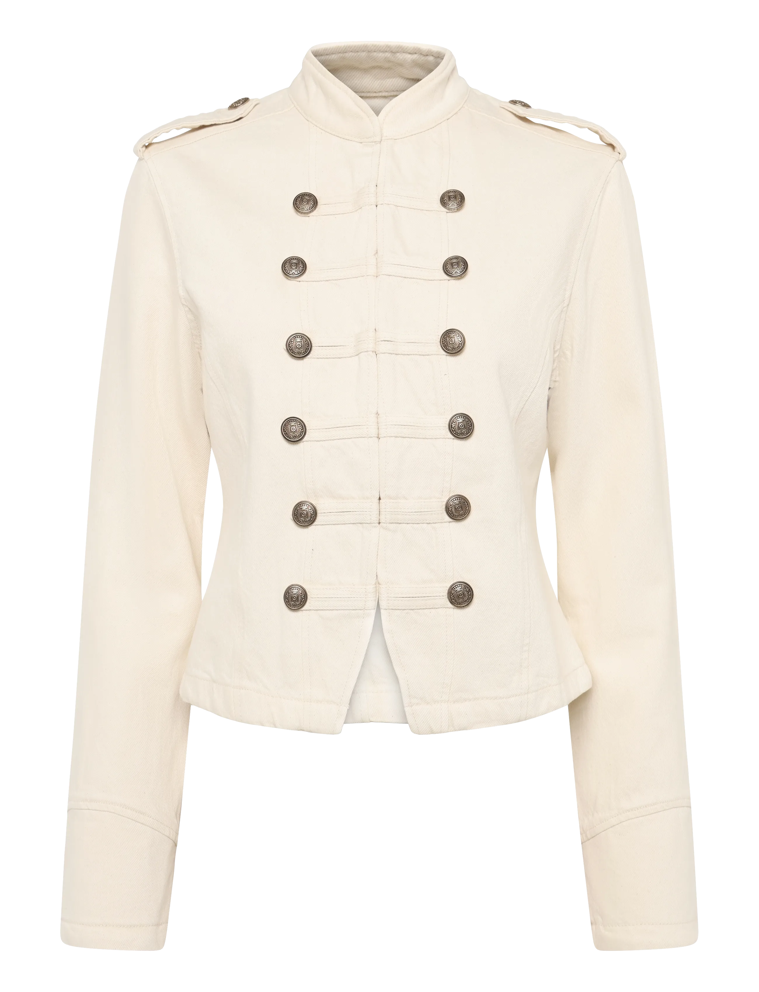 MANGO Fitted Jacke With Band Collar Beige - S - Damen