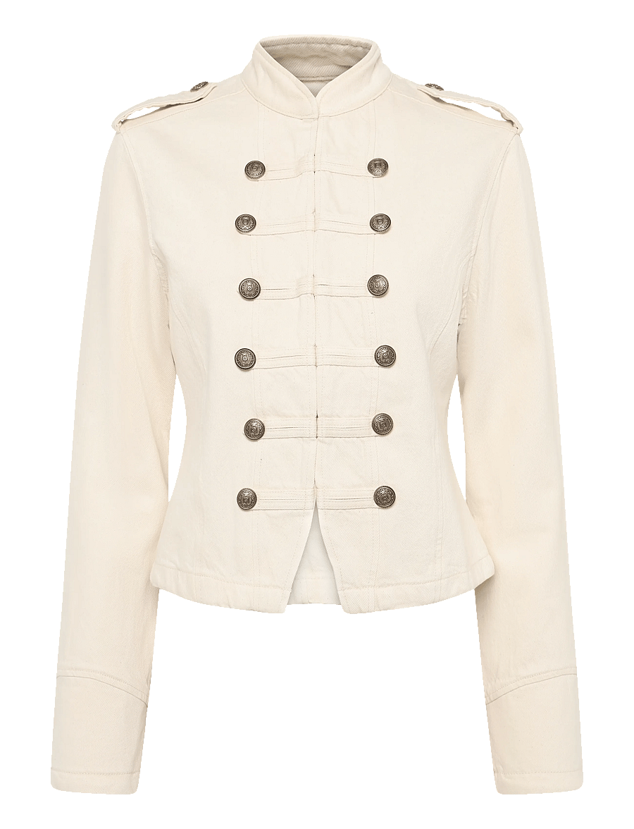 Mango - Fitted jacket with band collar - frühlingsjacken - light beige - 1