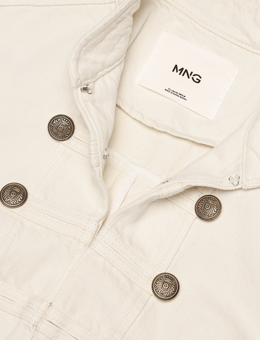 Mango - Fitted jacket with band collar - frühlingsjacken - light beige - 4