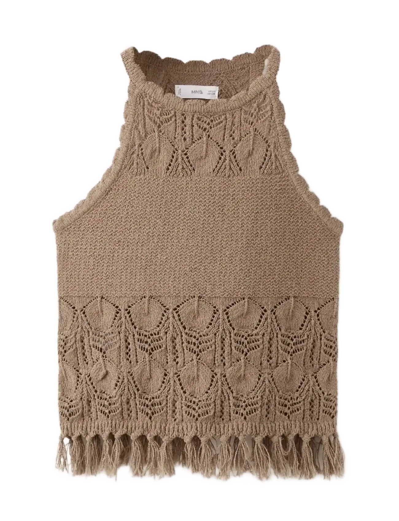 MANGO Crochet Oberteil With Fringe Detail Braun - 5-6 - Kinder