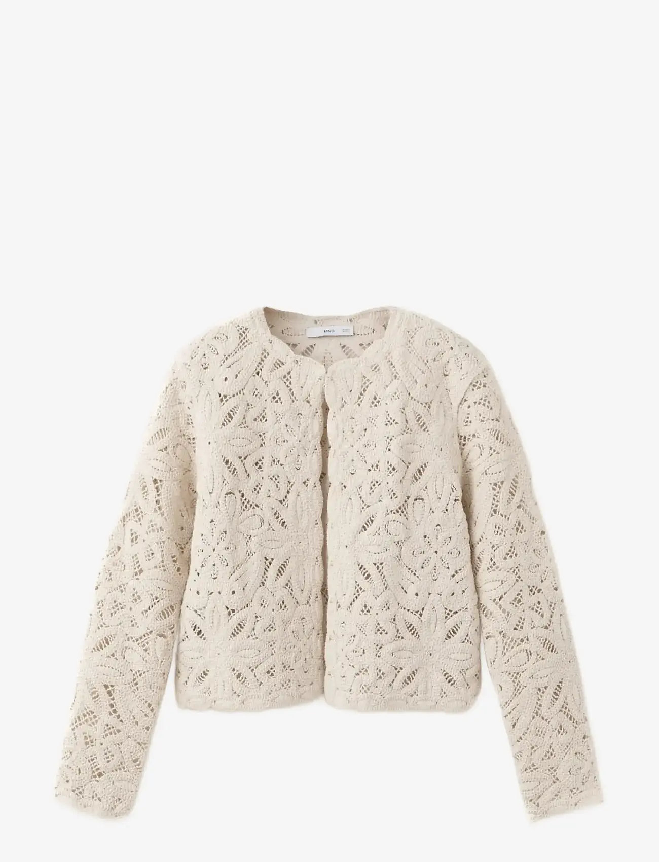 Mango - Knitted jacket with openwork details - forårsjakker - lt pastel brown - 1