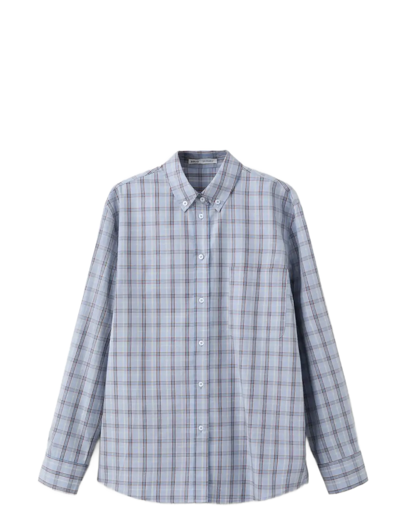 MANGO Check Baumwolle Shirt Blau - L - Damen