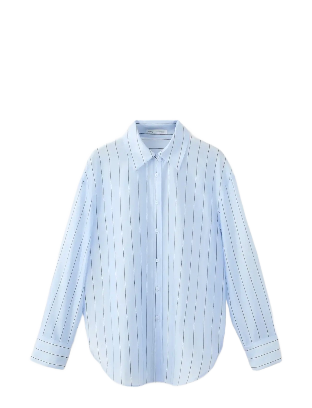 Mango Striped lyocell shirt - Kläder - LT-PASTEL BLUE / blue