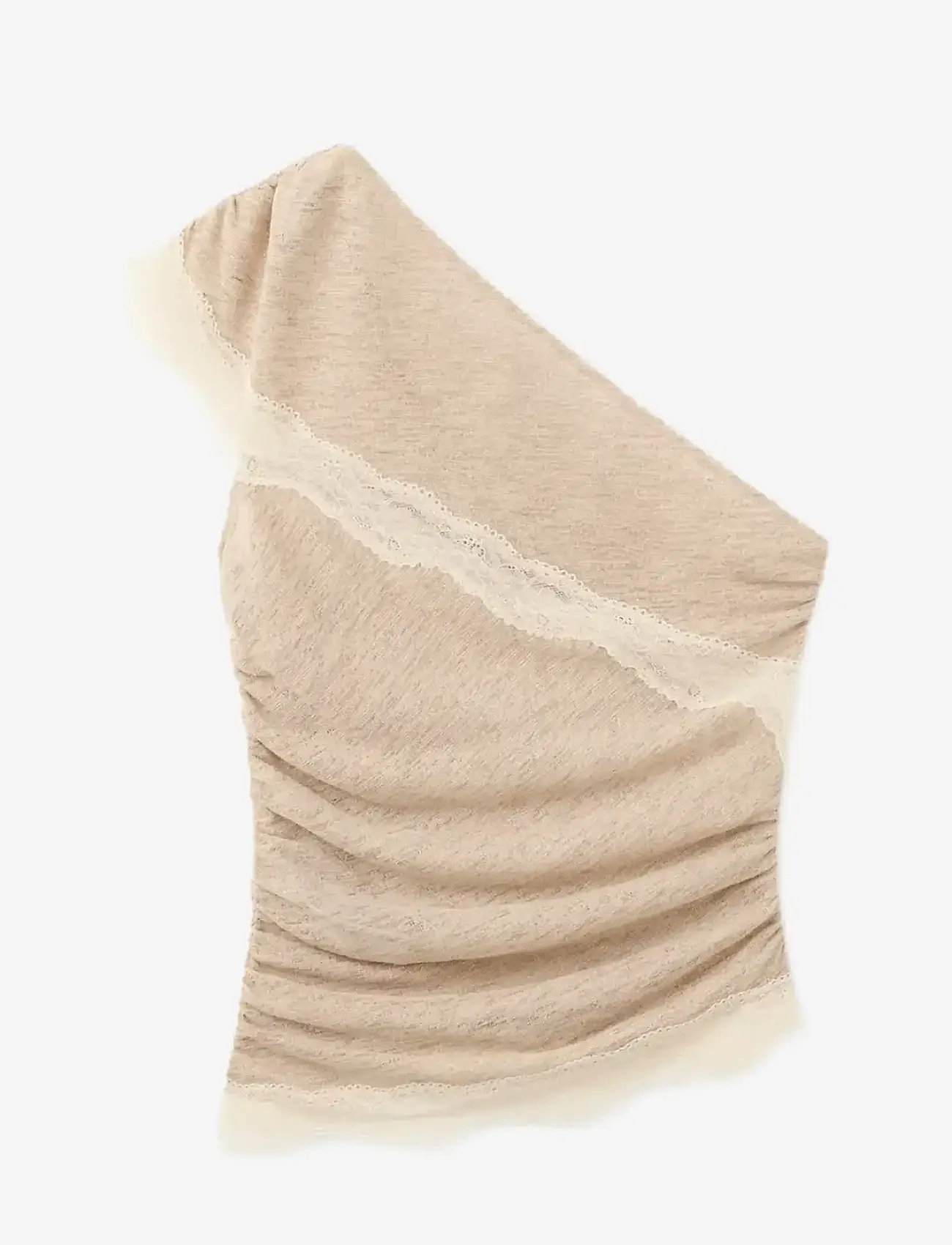 Mango - Lace top with asymmetrical neckline - særlige begivenheder - medium brown - 1