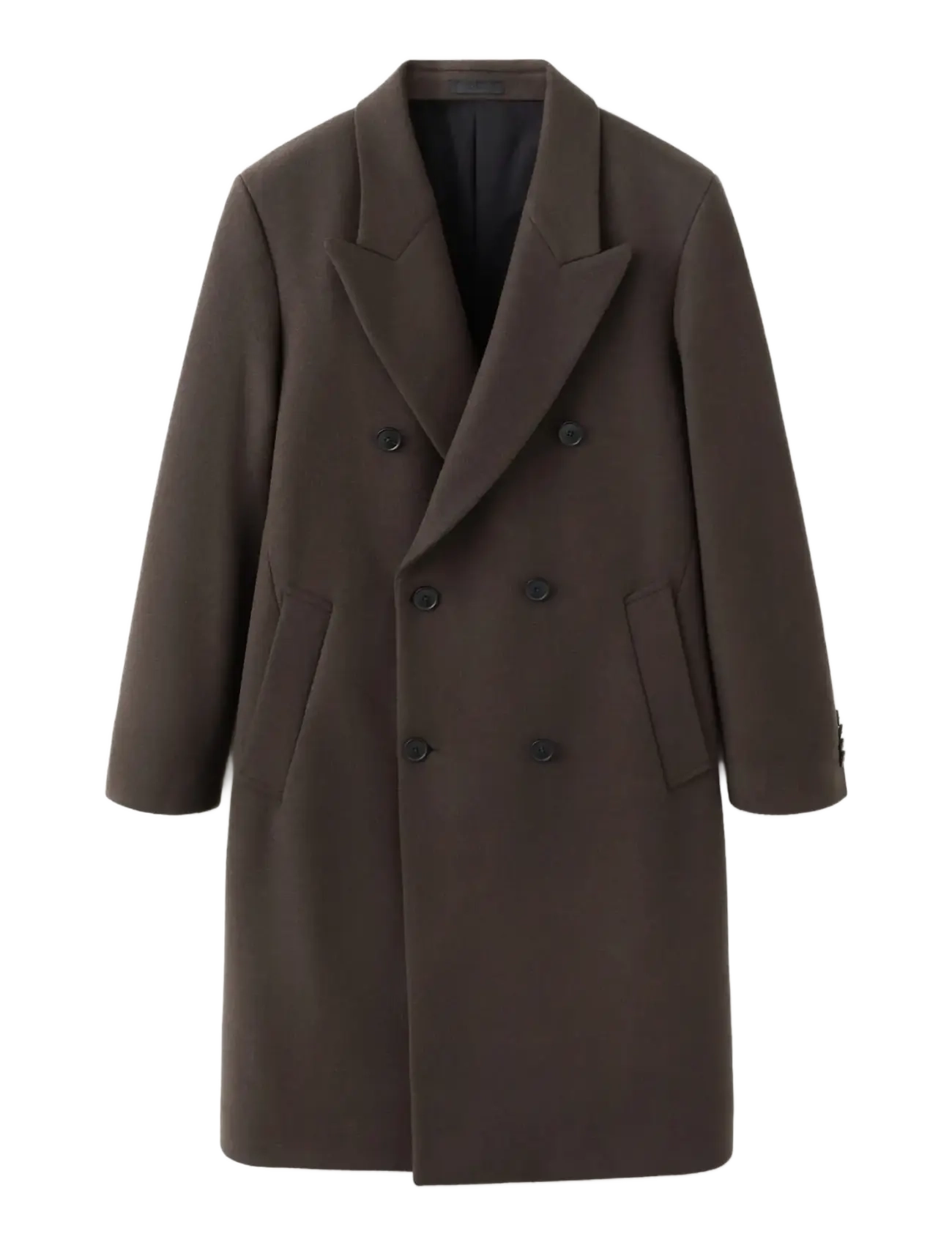 Oversized wrap coat - DARK BROWN