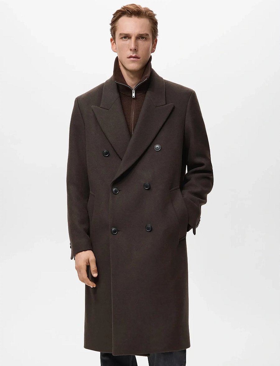 Mango - Oversized wrap coat - ullrockar - dark brown - 0