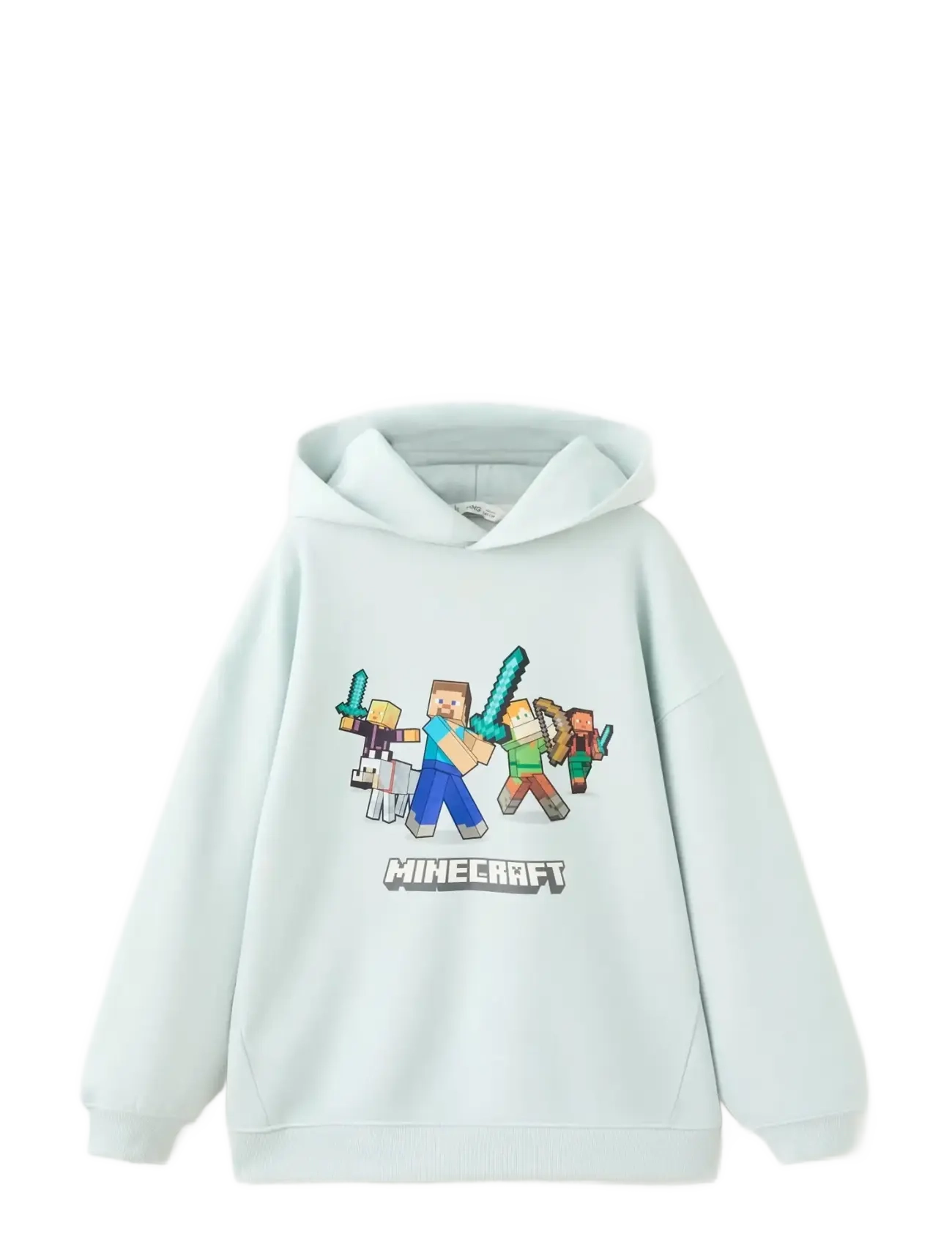 Mango Minecraft Sweatshirt, 9-10, Blue, Sweatshirts & Hættetrøjer > Hættetrøjer, Børn