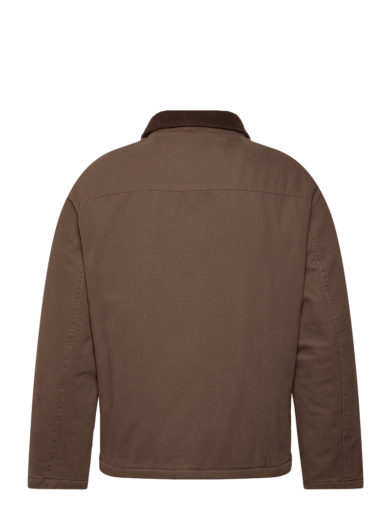 Mango - Quilted jacket with corduroy collar - vårjackor - brown - 2