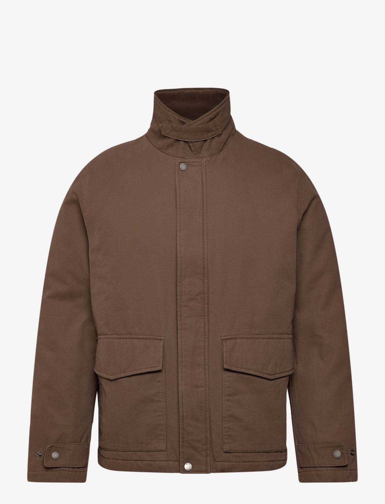 Mango - Quilted jacket with corduroy collar - höstjackor - brown - 3