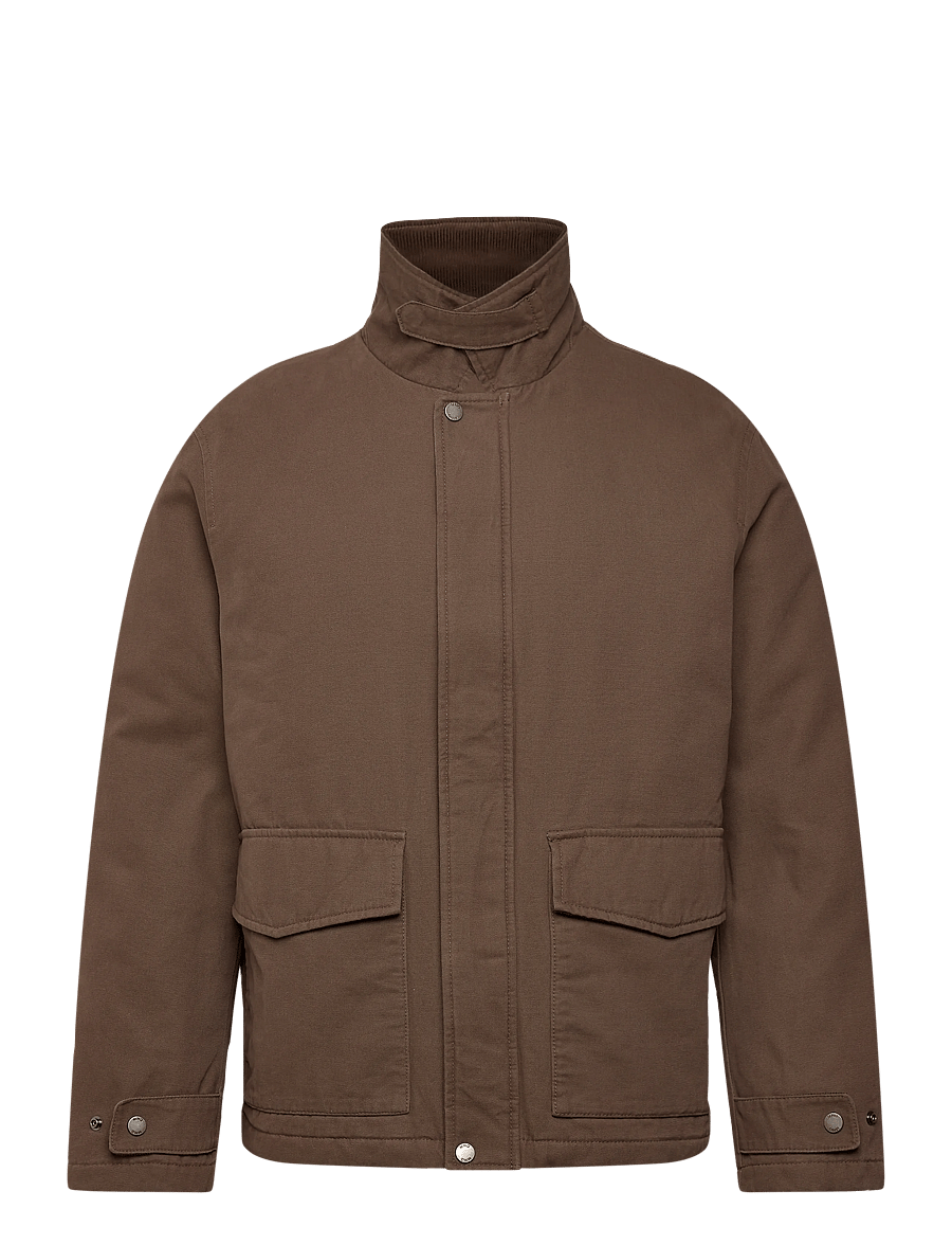 Mango - Quilted jacket with corduroy collar - kevättakit - brown - 3