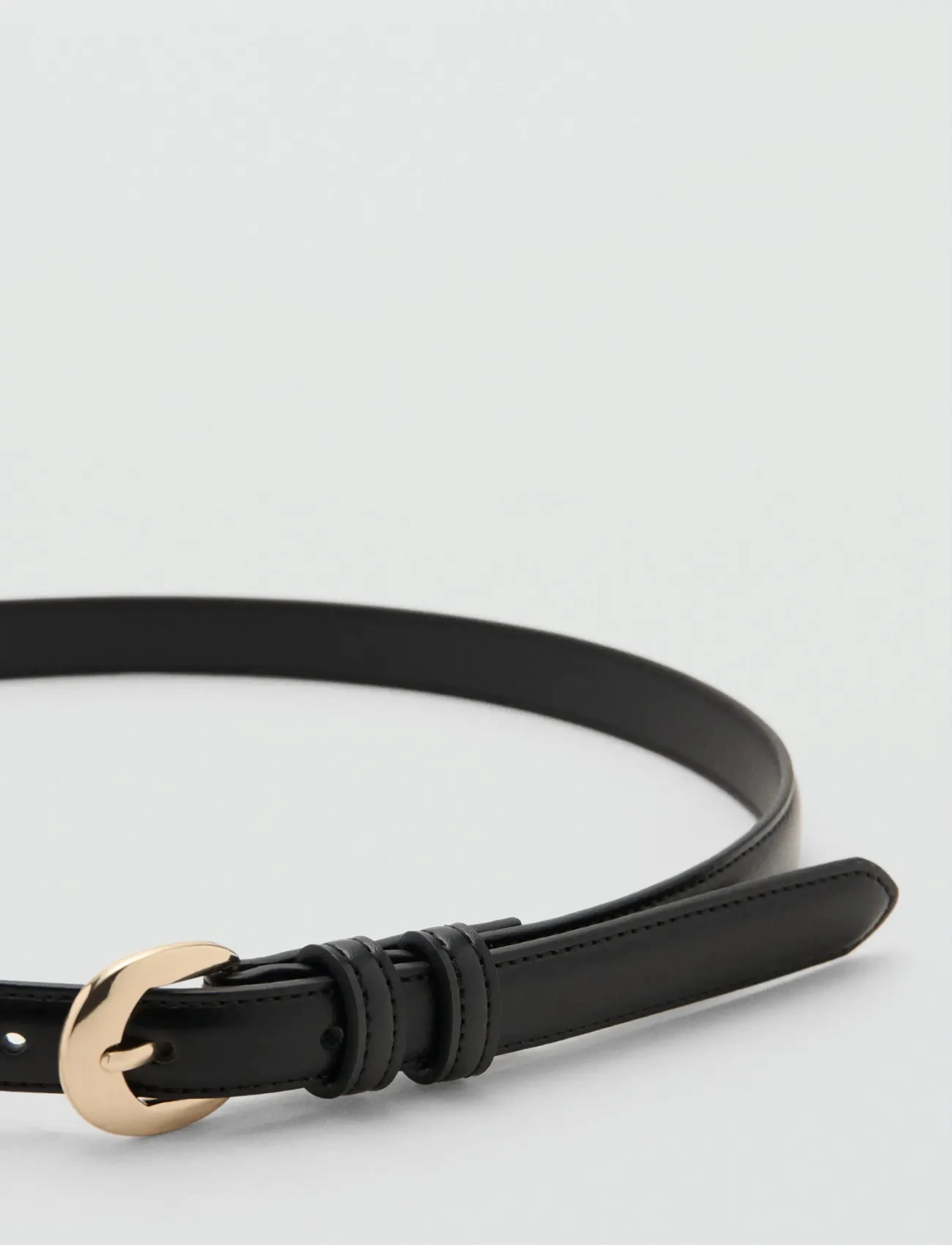 Mango - Buckle skinny belt - casual bælter - black - 1