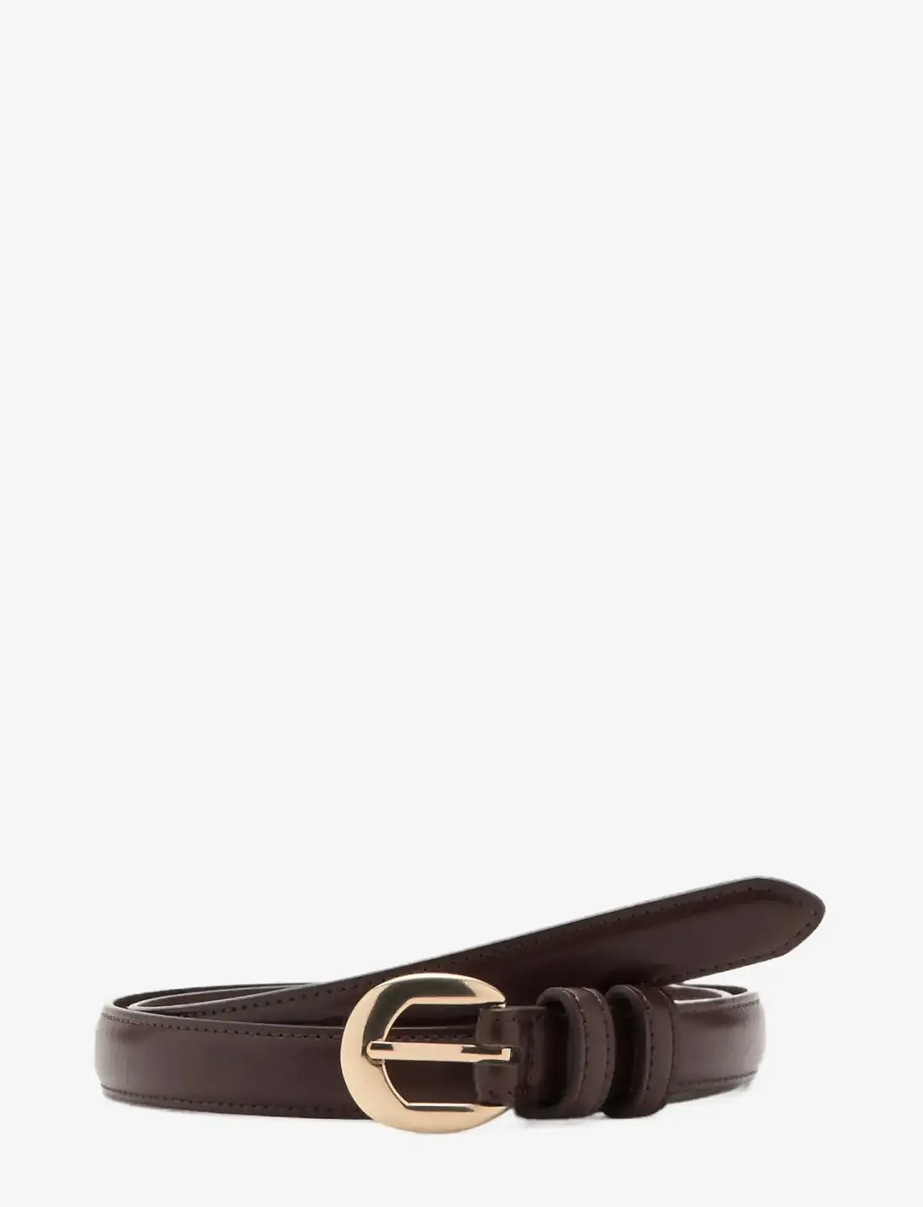 Mango - Buckle skinny belt - casual bælter - dark brown - 0
