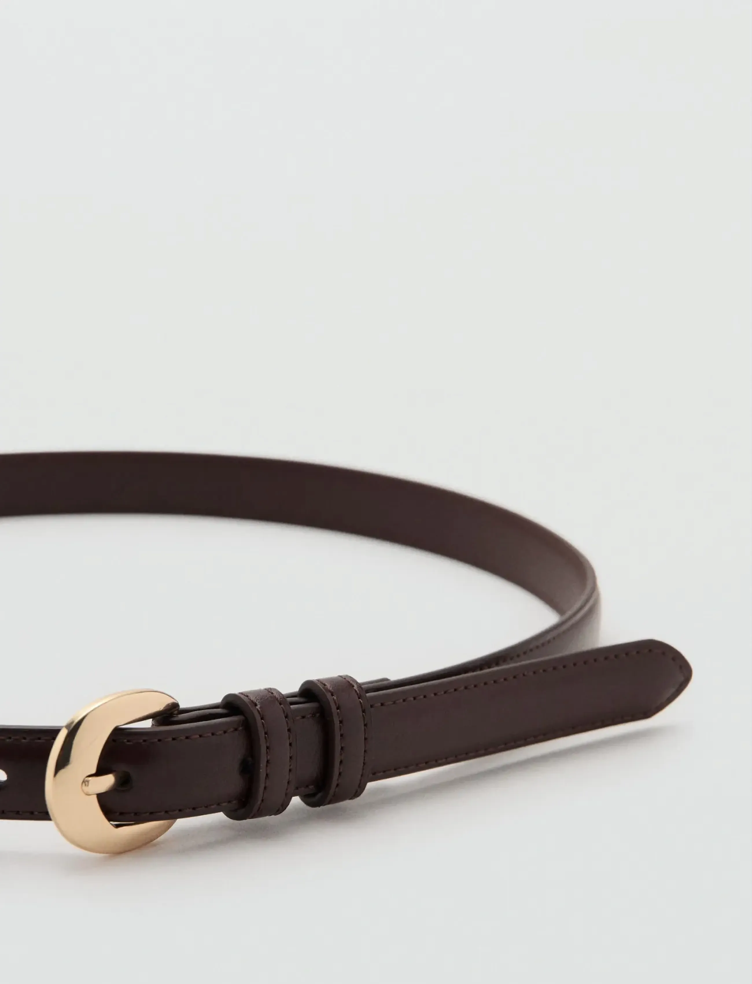 Mango - Buckle skinny belt - laveste priser - dark brown - 1