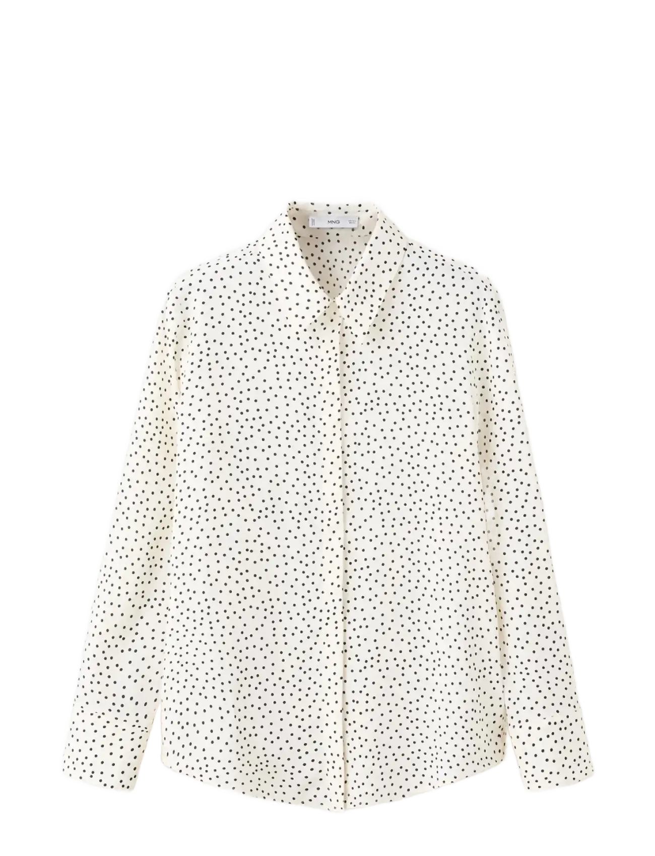 MANGO Printed Straight Shirt Cream - M - Damen
