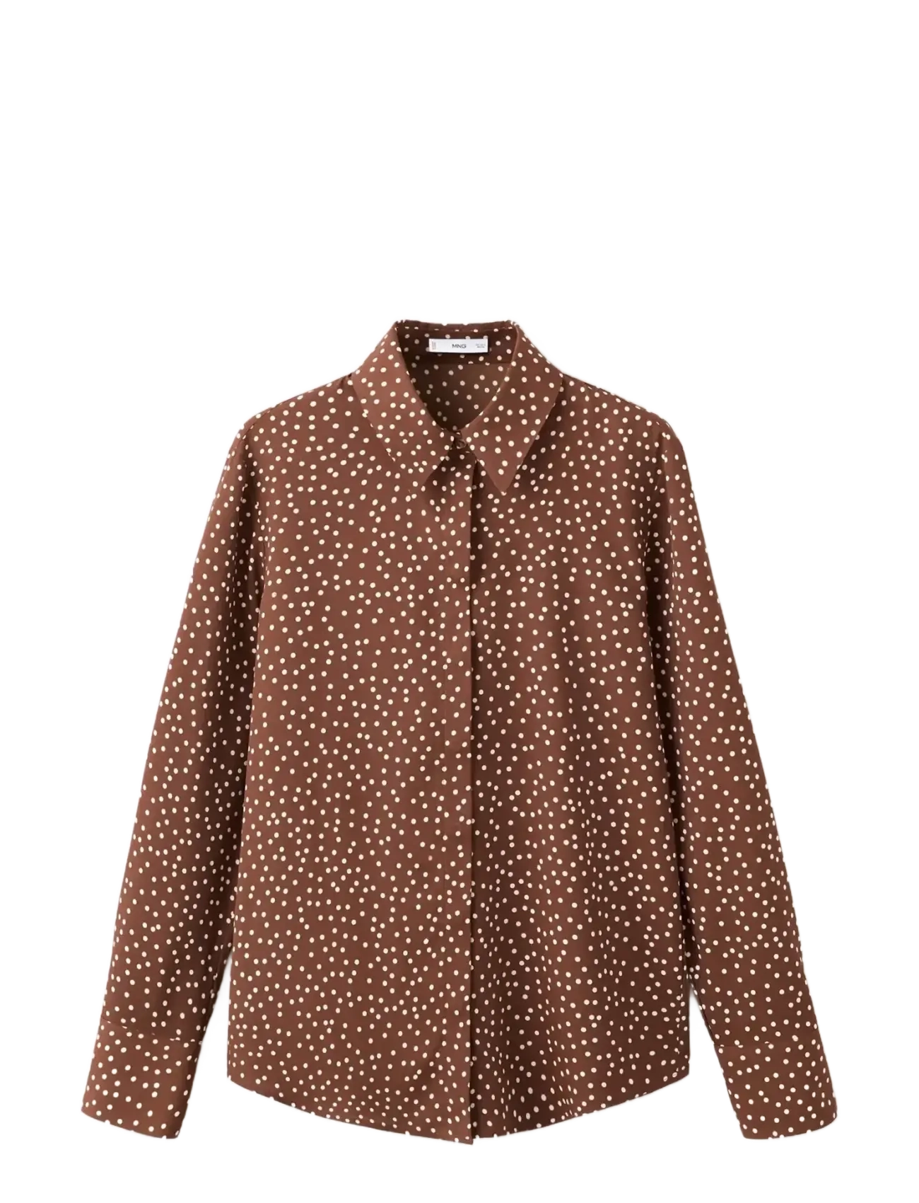 MANGO Printed Straight Shirt Braun - XS - Damen