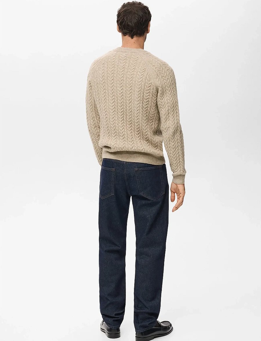 Mango - Braided knitted sweater - rund hals - medium brown - 3