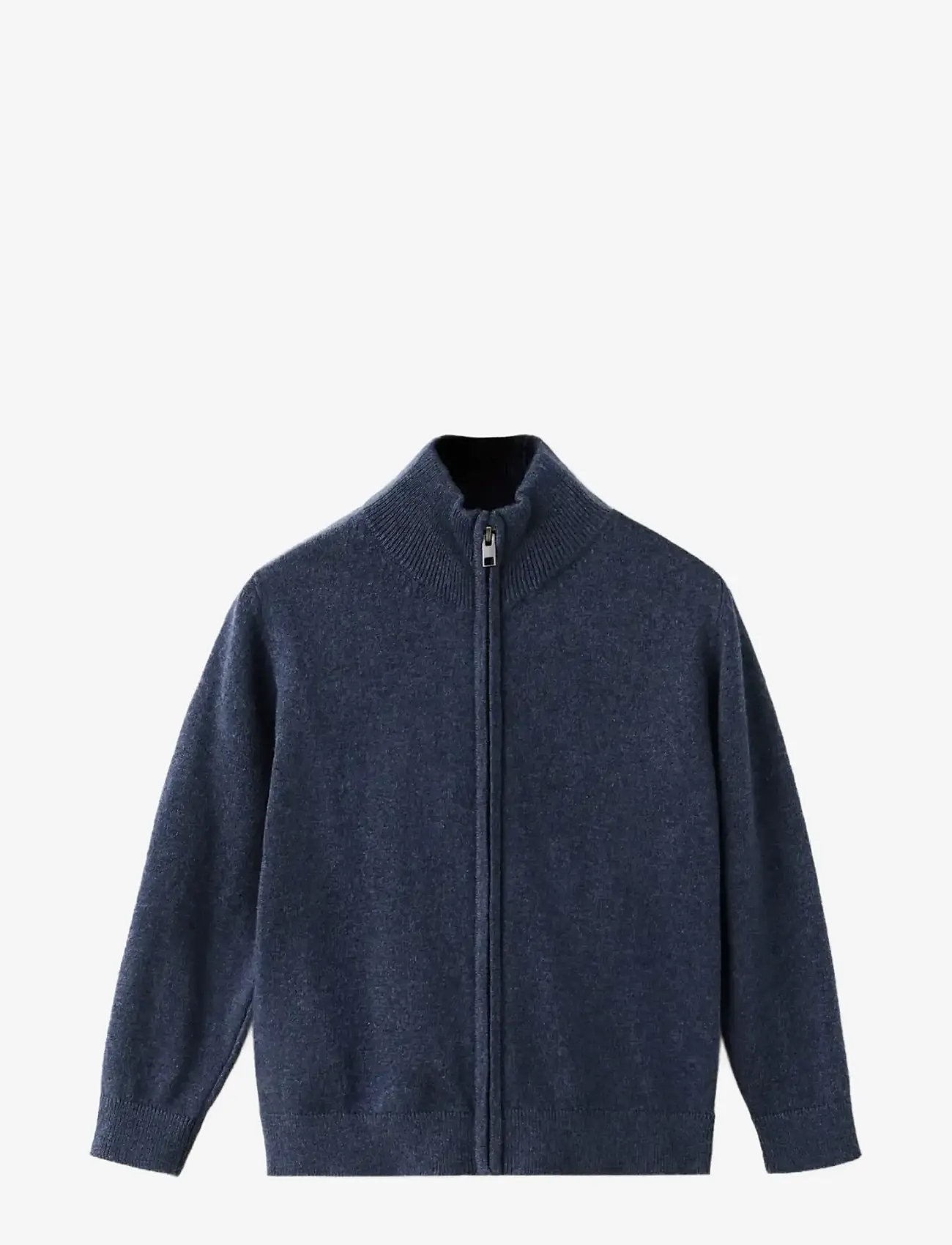 Mango - Zipped knit cardigan - cardigans - navy - 0