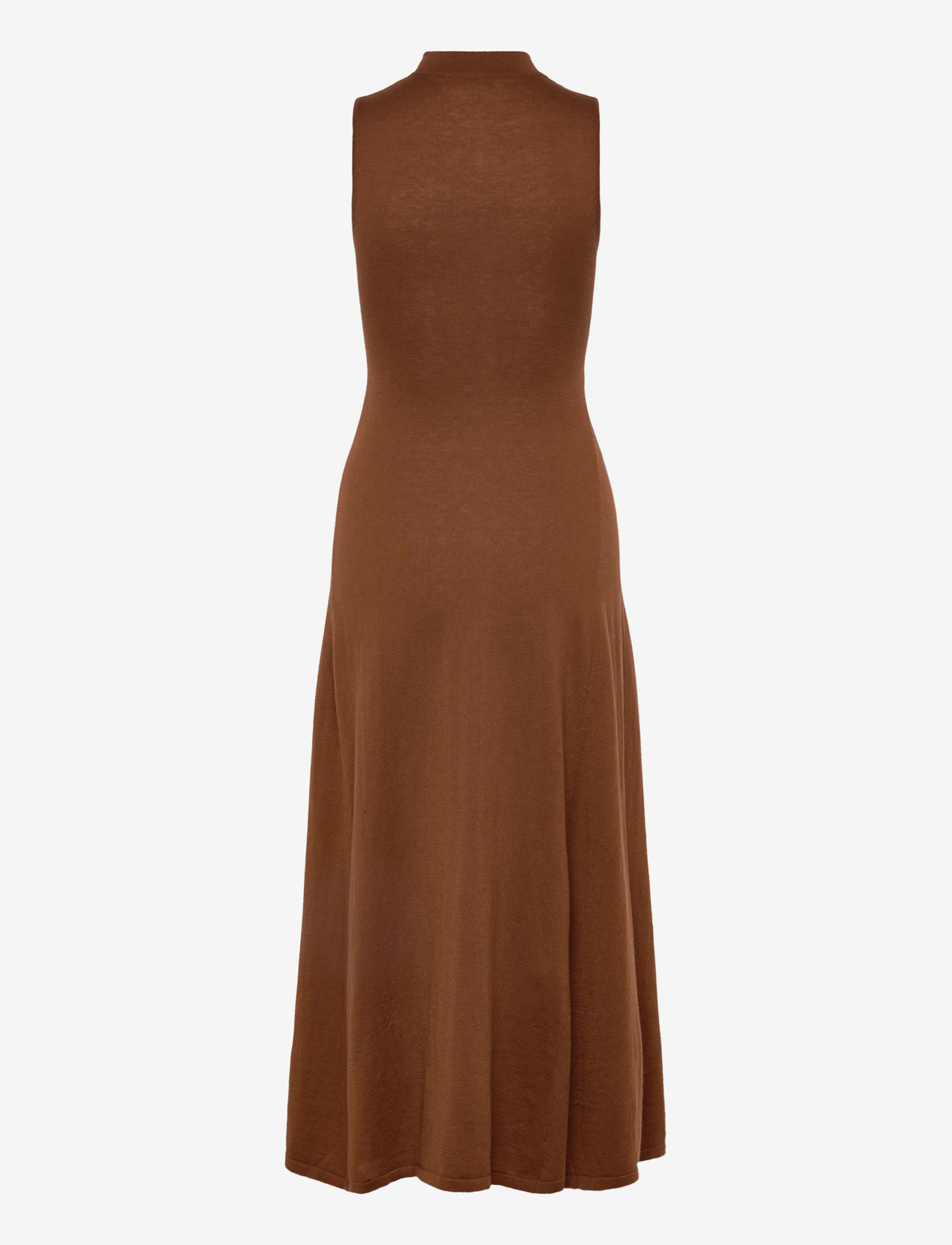 Mango - Turtleneck knitted dress with brooch - stickade klänningar - dark brown - 2