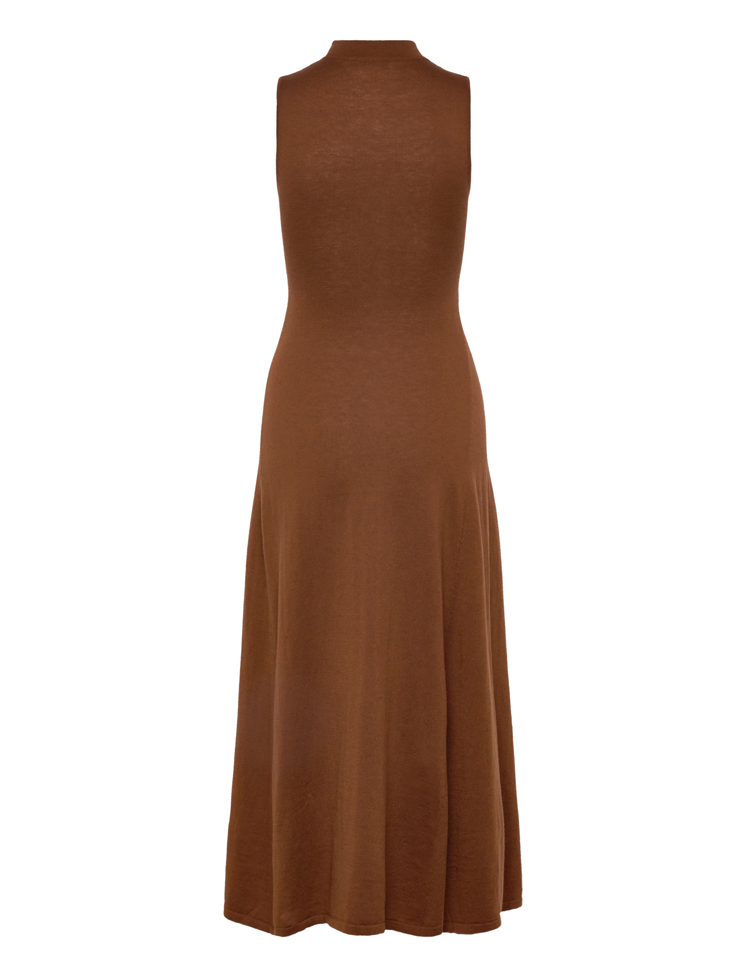 Mango - Turtleneck knitted dress with brooch - strikkjoler - dark brown - 2