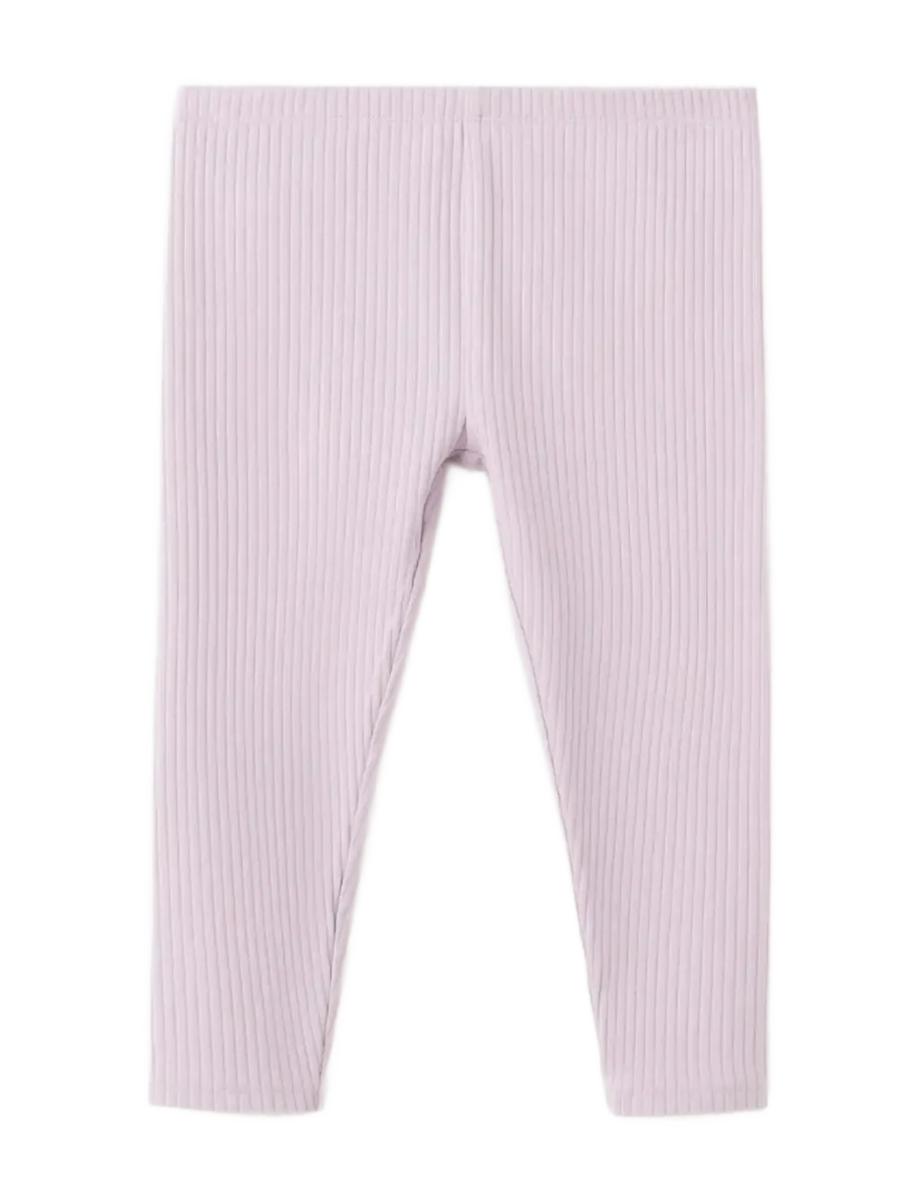 Mango Cotton Ribbed Leggings, Børn, Ribbede Leggings, Lila, Str: 18-24M