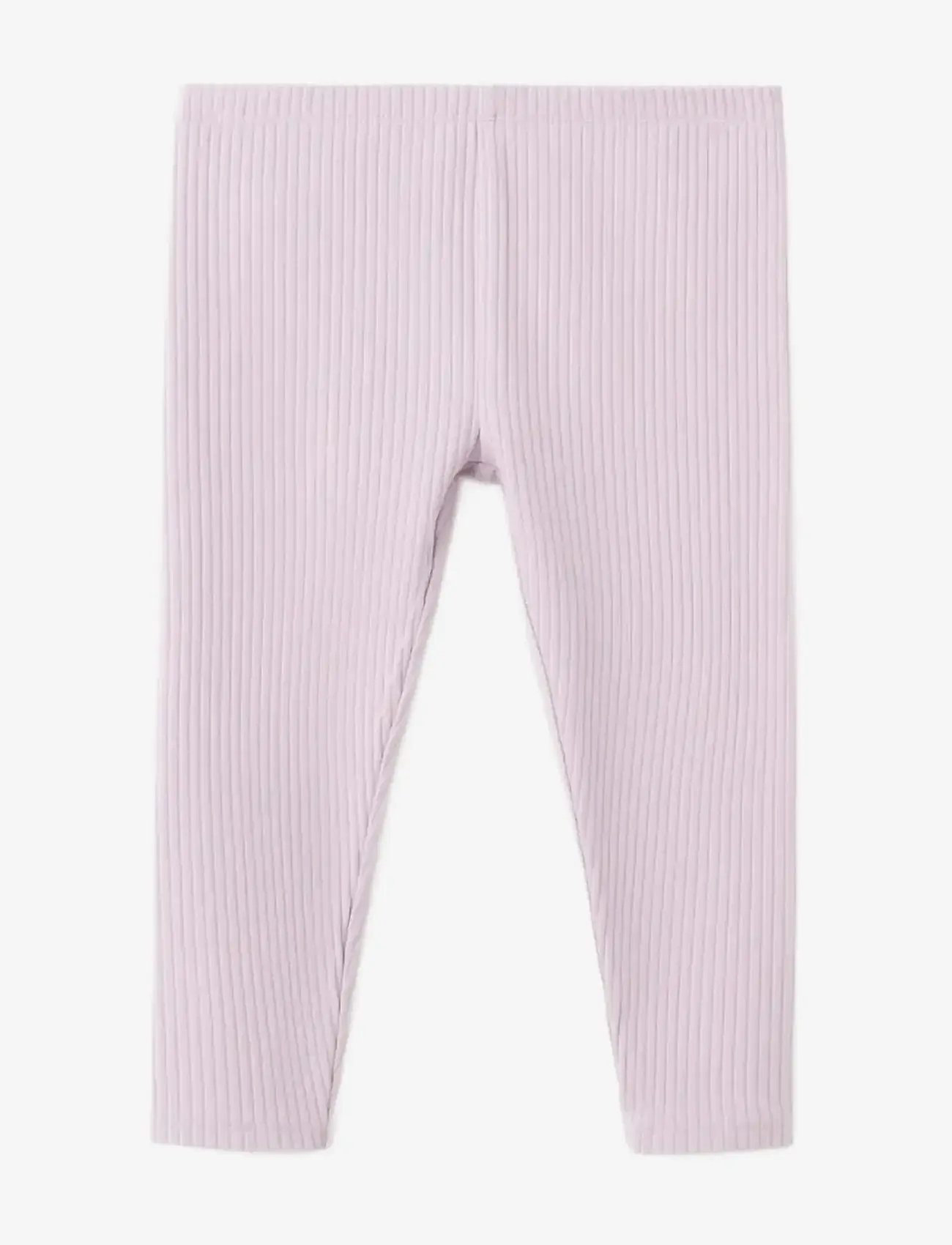Mango - Cotton ribbed leggings - leggings - lt-pastel purple - 0