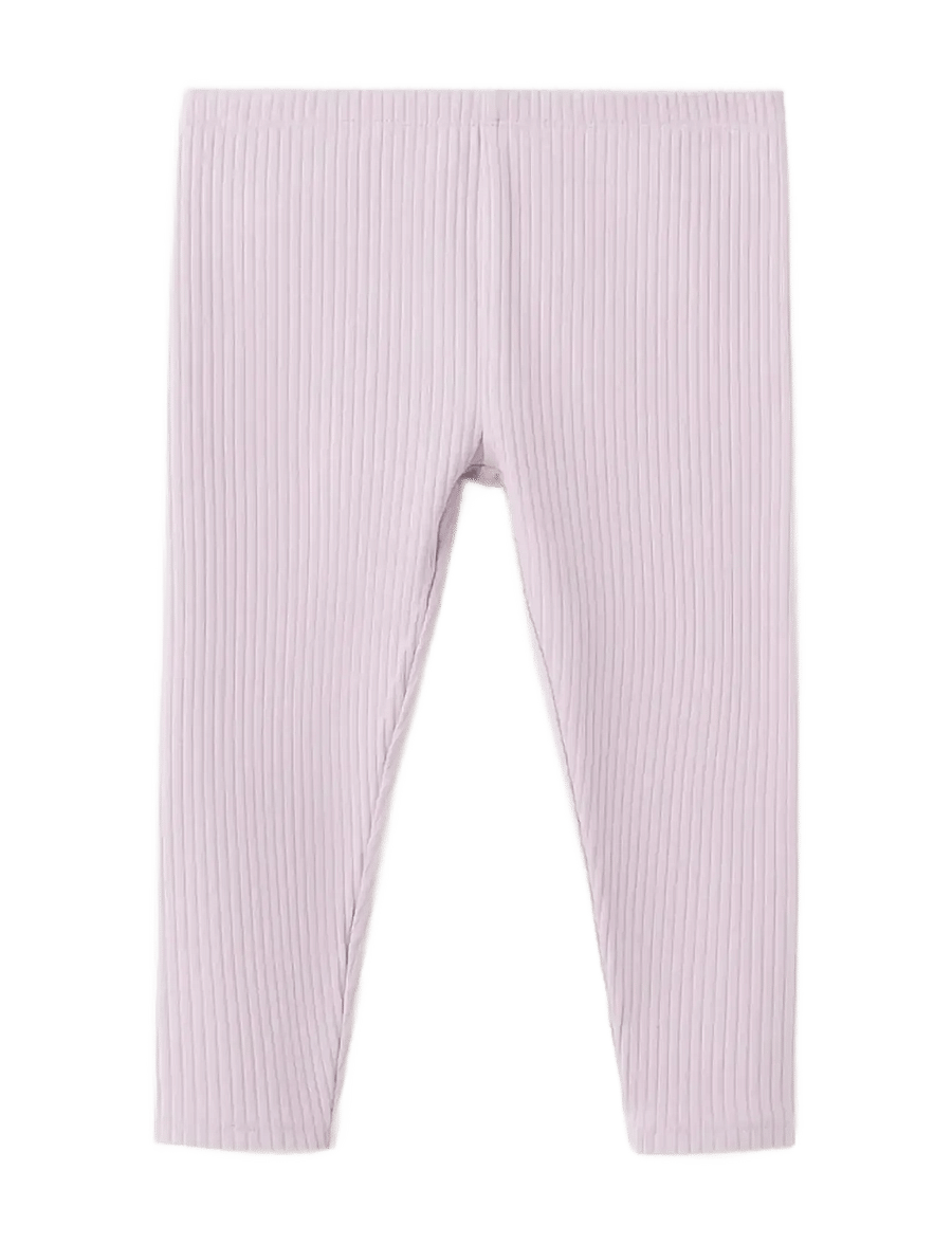Mango - Cotton ribbed leggings - leggings - lt-pastel purple - 0