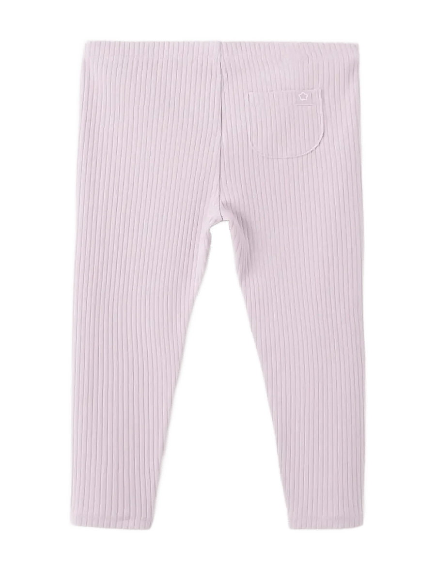 Mango - Cotton ribbed leggings - leggings - lt-pastel purple - 1