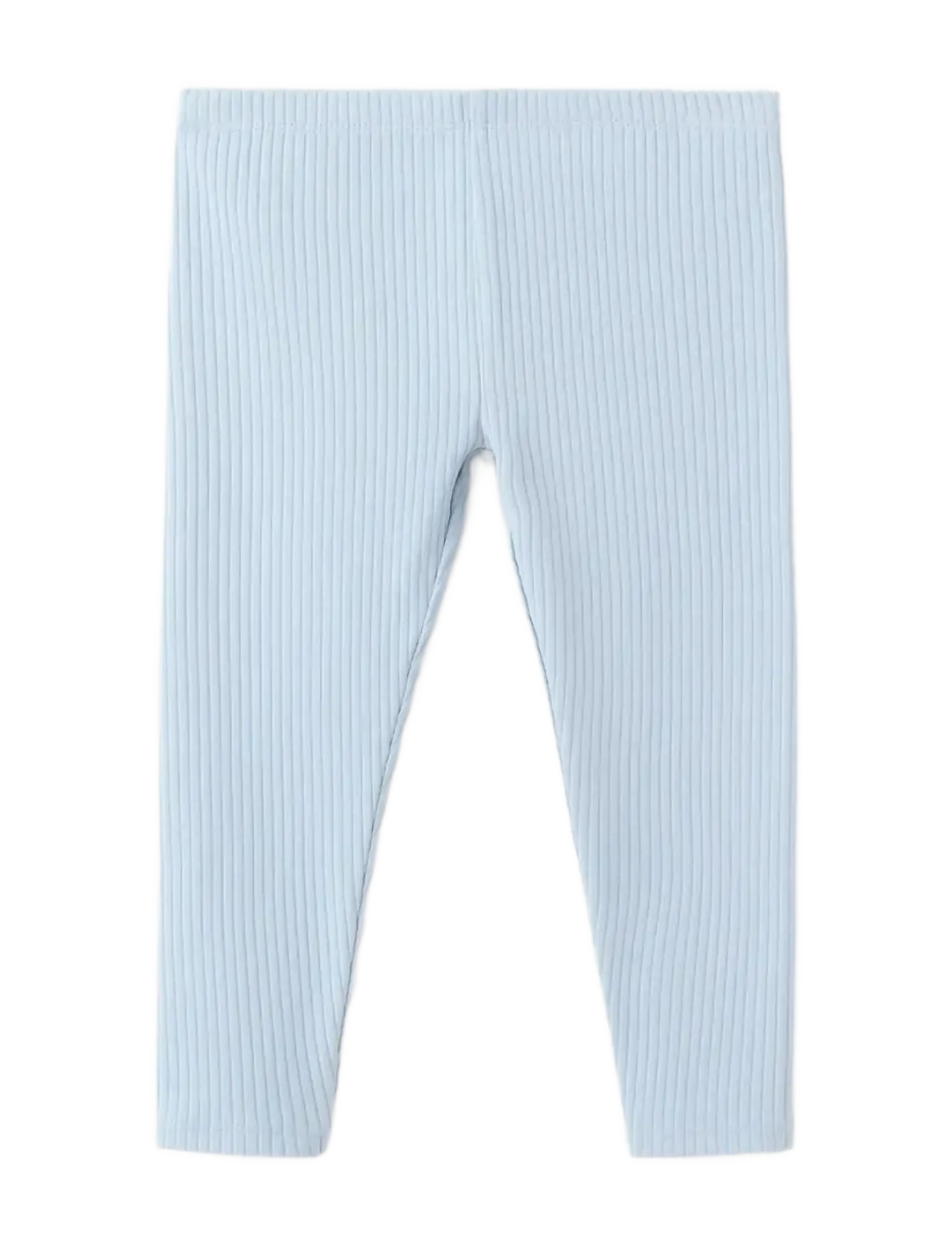 Mango Cotton ribbed leggings - Kläder - MEDIUM BLUE / blue
