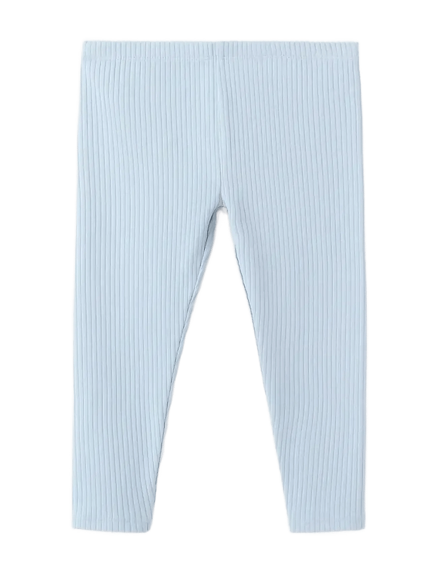 Mango - Cotton ribbed leggings - leggings - medium blue - 1