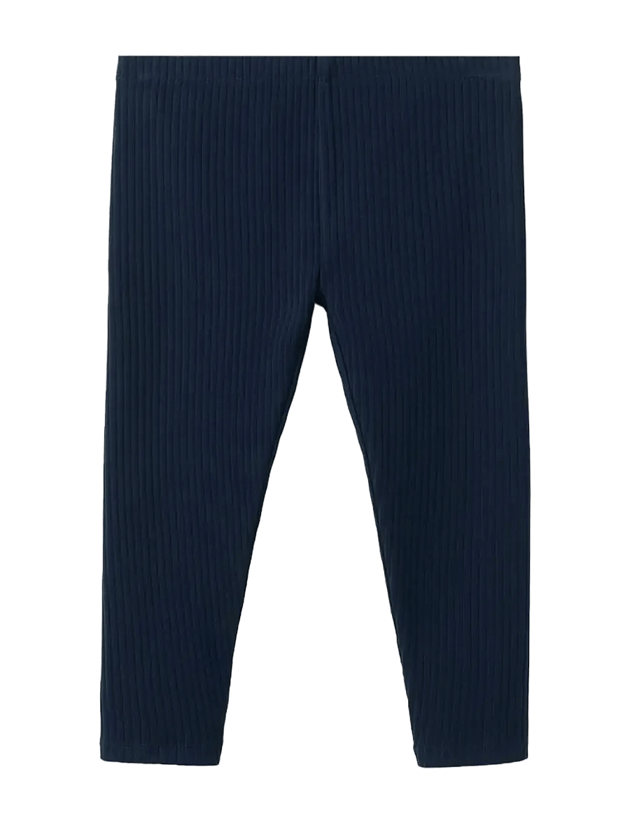 Mango - Cotton ribbed leggings - leggings - navy - 0