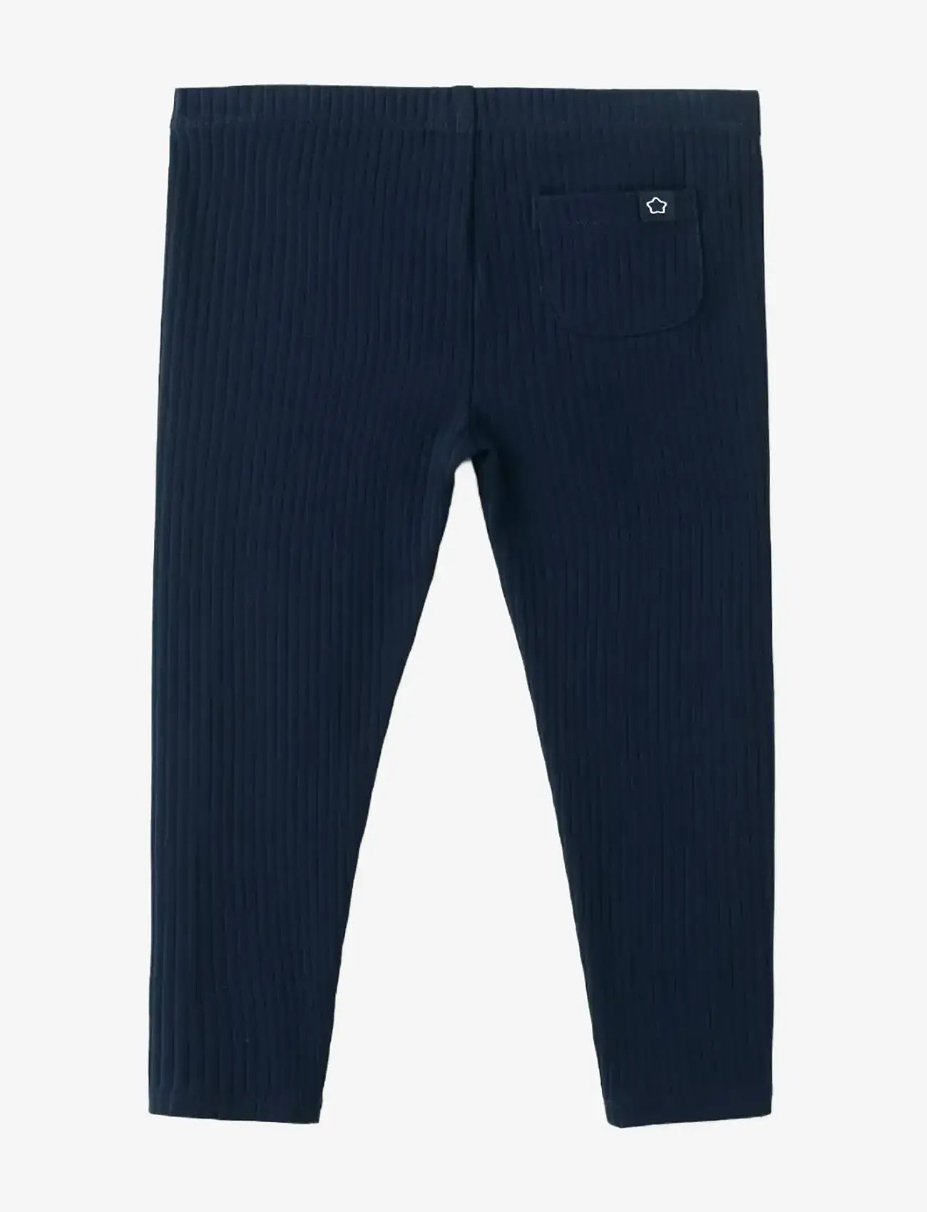 Mango - Cotton ribbed leggings - leggings - navy - 1