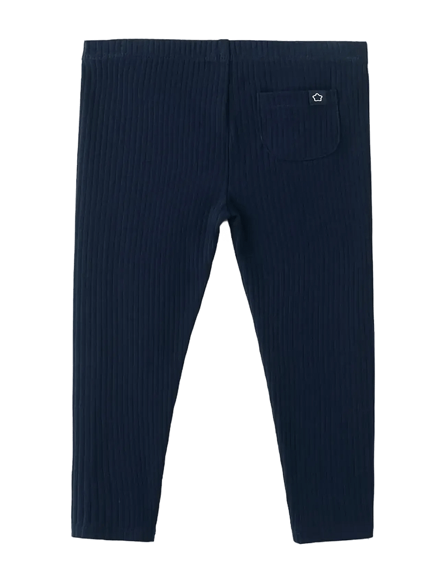 Mango - Cotton ribbed leggings - leggings - navy - 1