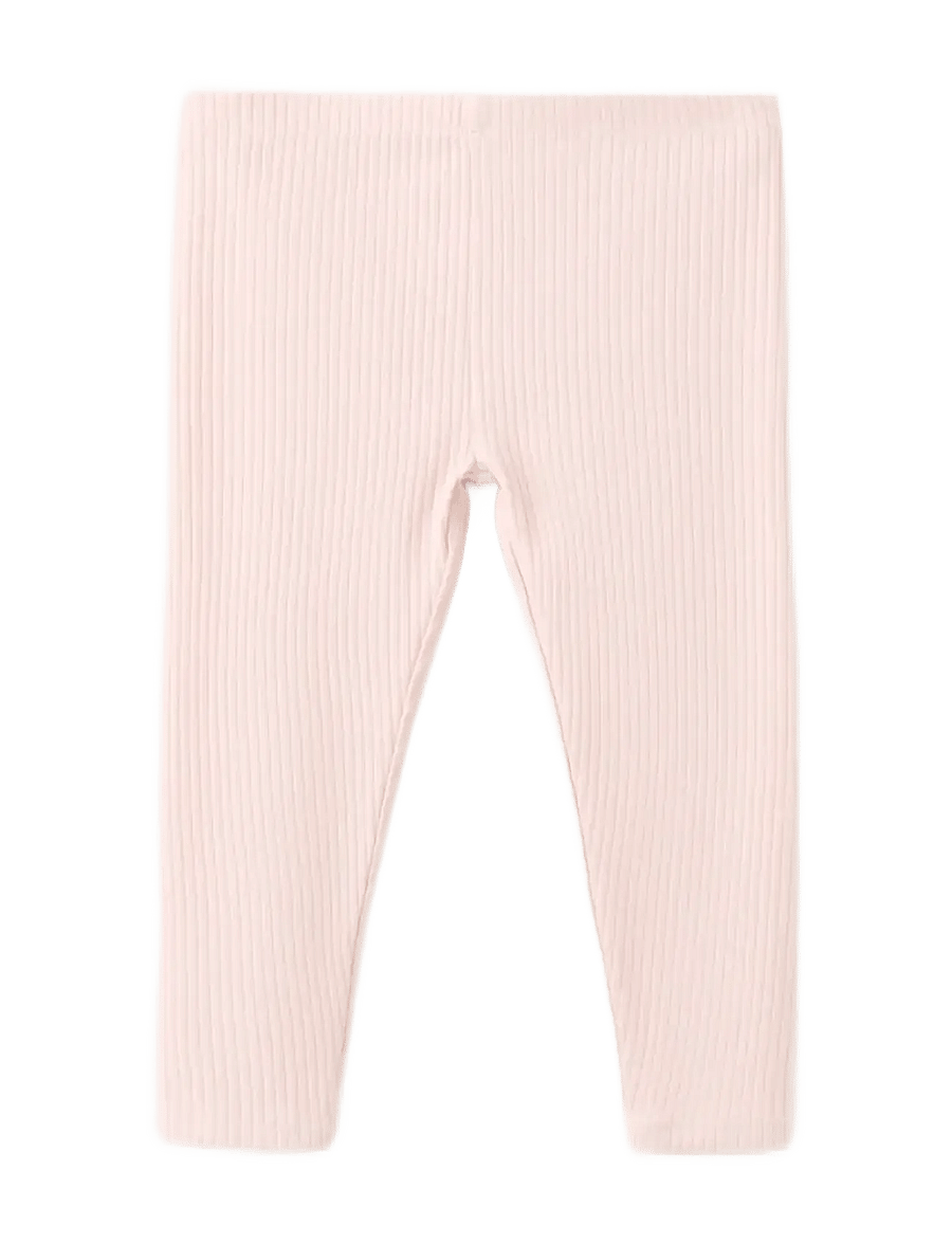 Mango - Cotton ribbed leggings - leggings - pink - 0