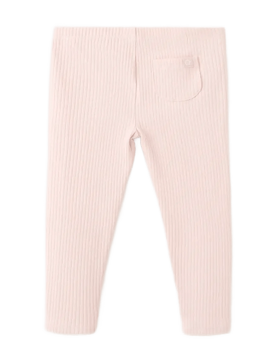 Mango - Cotton ribbed leggings - leggings - pink - 1