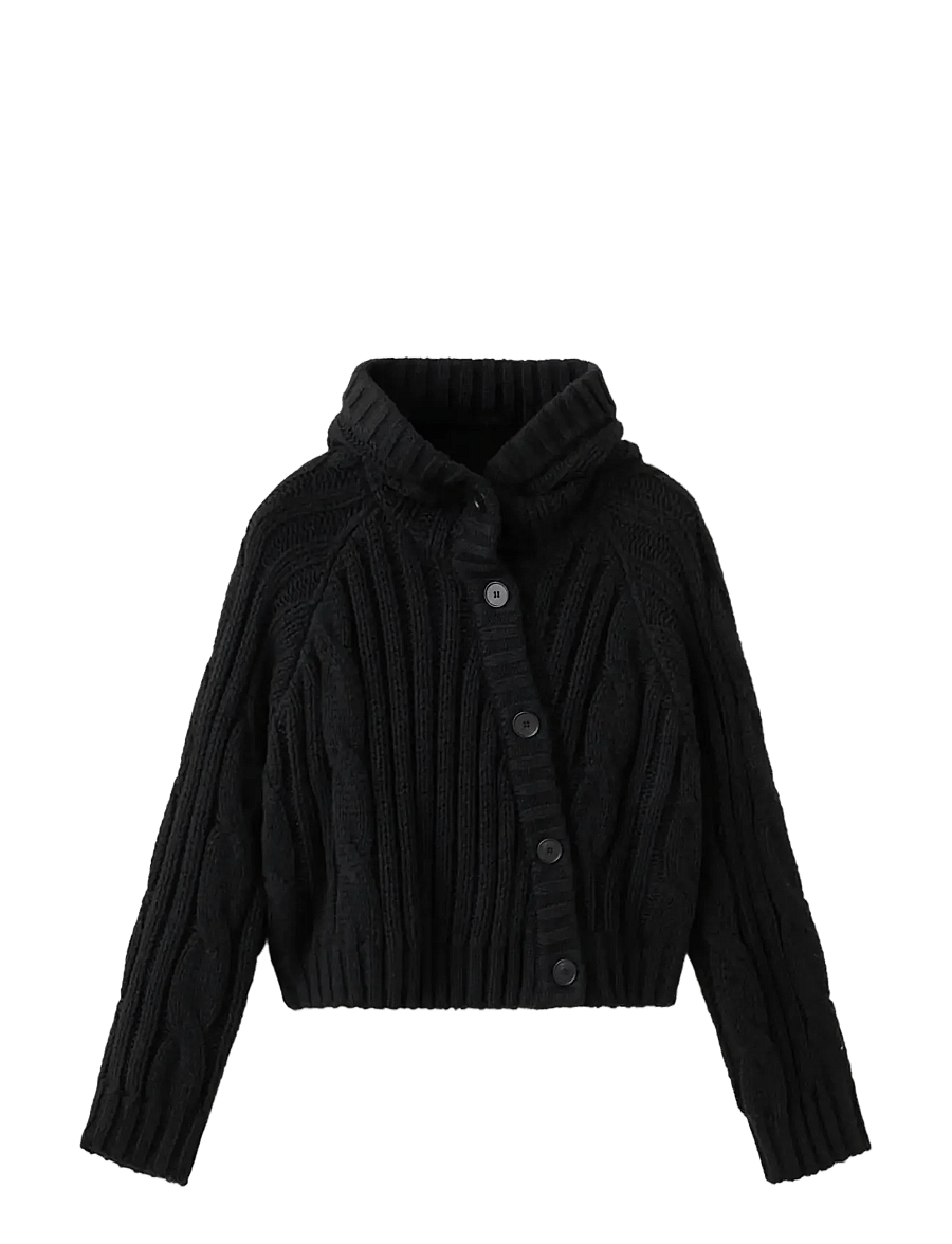 Mango - Double-breasted jacket with buttons - cardigans - black - 1